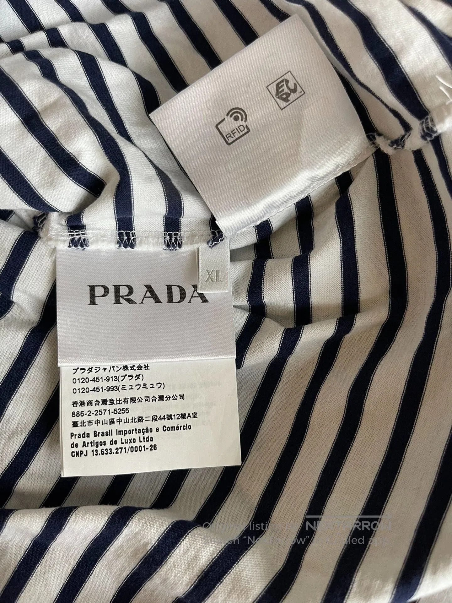 Prada prada striped long sleeve shirt in excellent condition. Size US XL / EU 56 / 4 - 4 Thumbnail