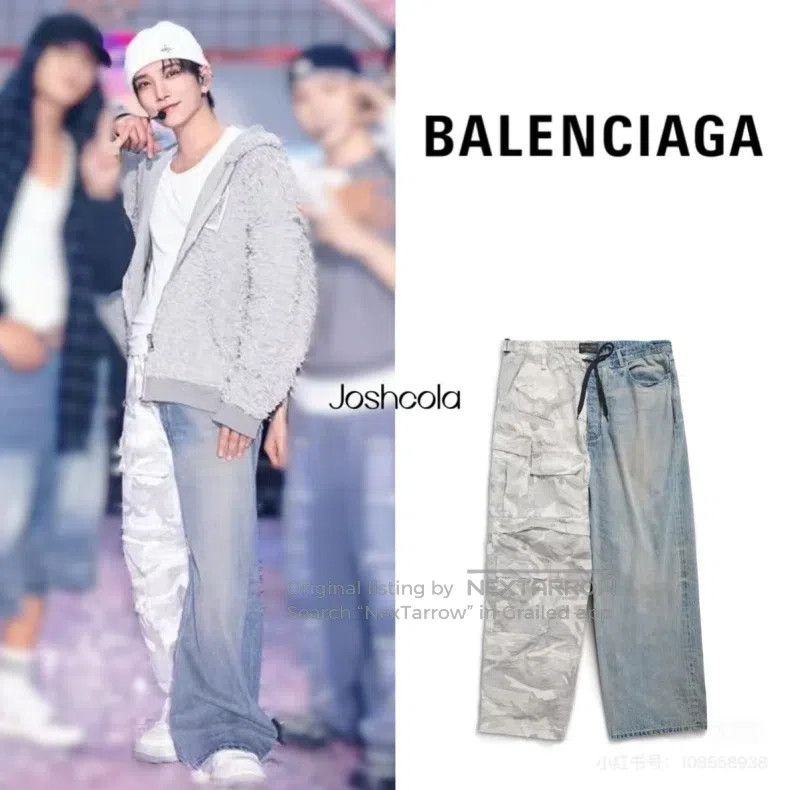 Balenciaga Balenciaga size M Camouflage Patchwork Denim Work Pants Size US 27 - 5 Thumbnail