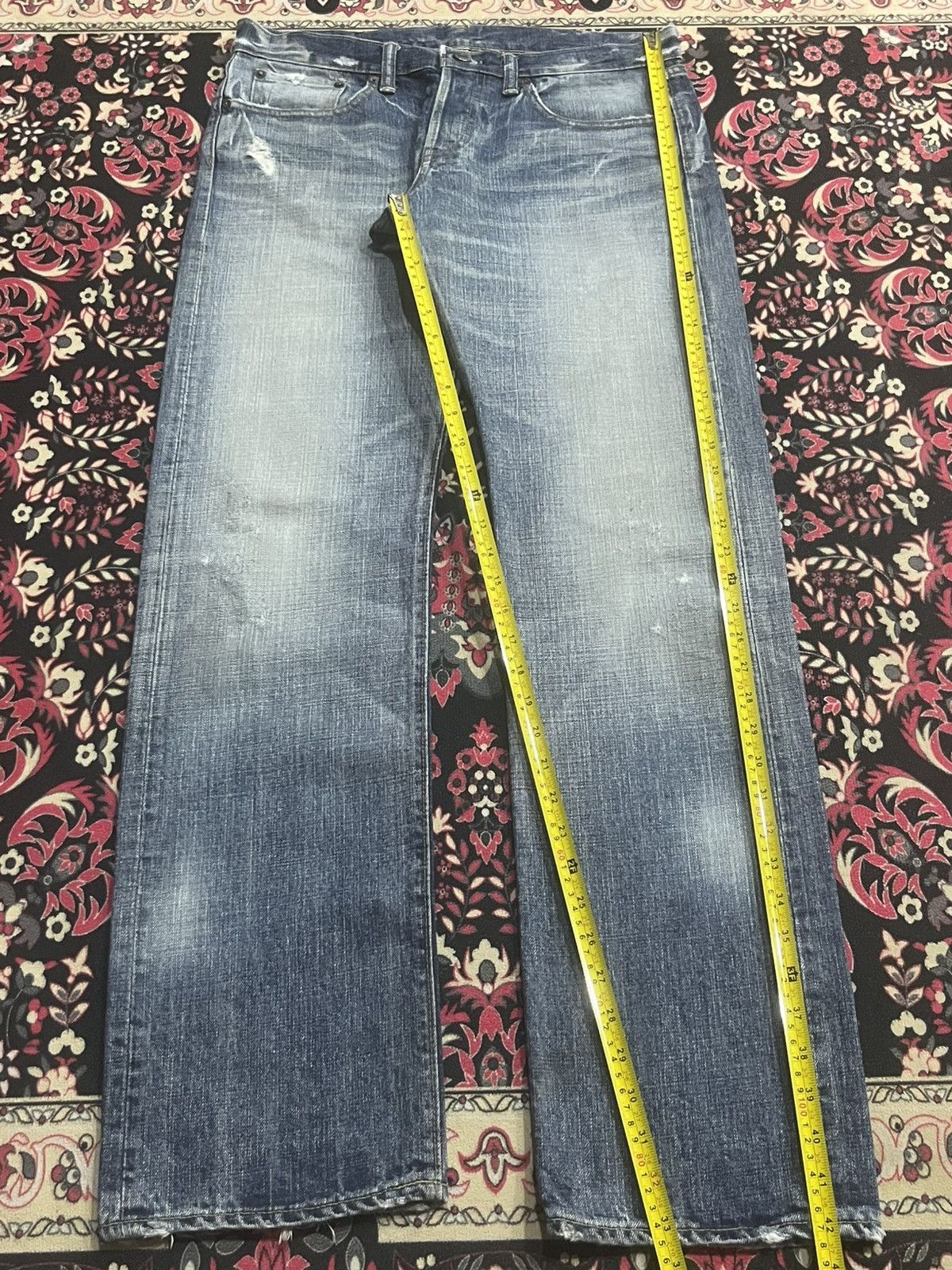 Eternal Vintage Japanese Brand Eternal Blue Faded Washed Slash Jeans Size US 32 / EU 48 - 14 Thumbnail