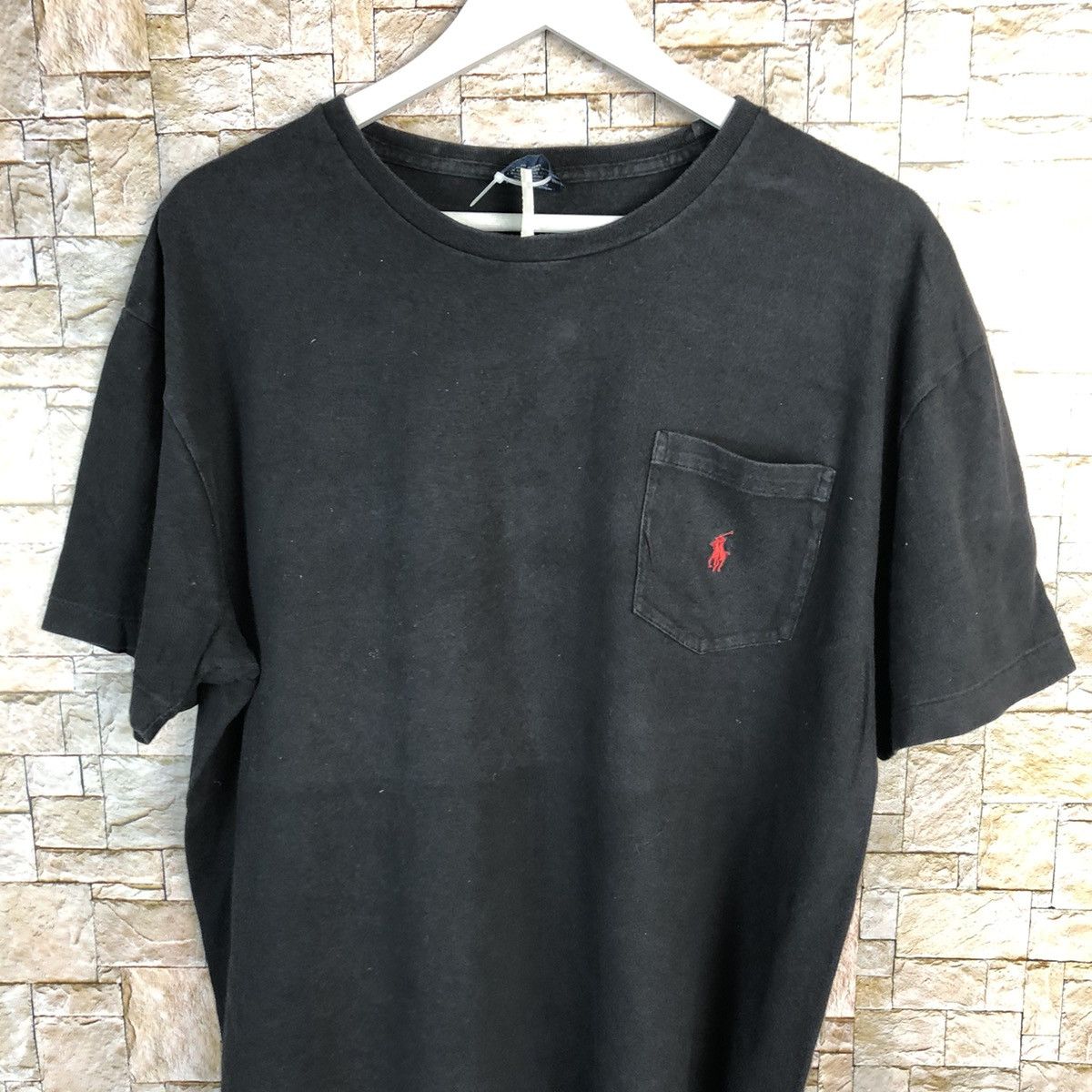 Polo Ralph Lauren Polo Ralph Lauren vintage Black faded Pocket Tee #A233 Size US L / EU 52-54 / 3 - 5 Thumbnail