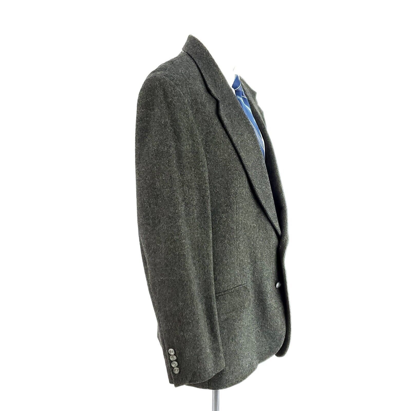 Robert Stock Robert Stock Soft Tweed Wool 2 Button Sport Coat 42R Green H Size 42R - 6 Thumbnail
