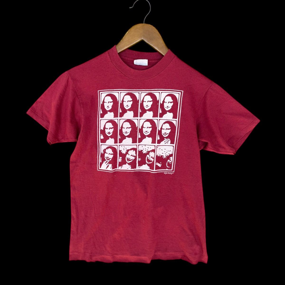 Arts & Science Mona Lisa Laughing Hysterically 89-90’s Vintage T-shirt Rare Size US M / EU 48-50 / 2 - 2 Thumbnail