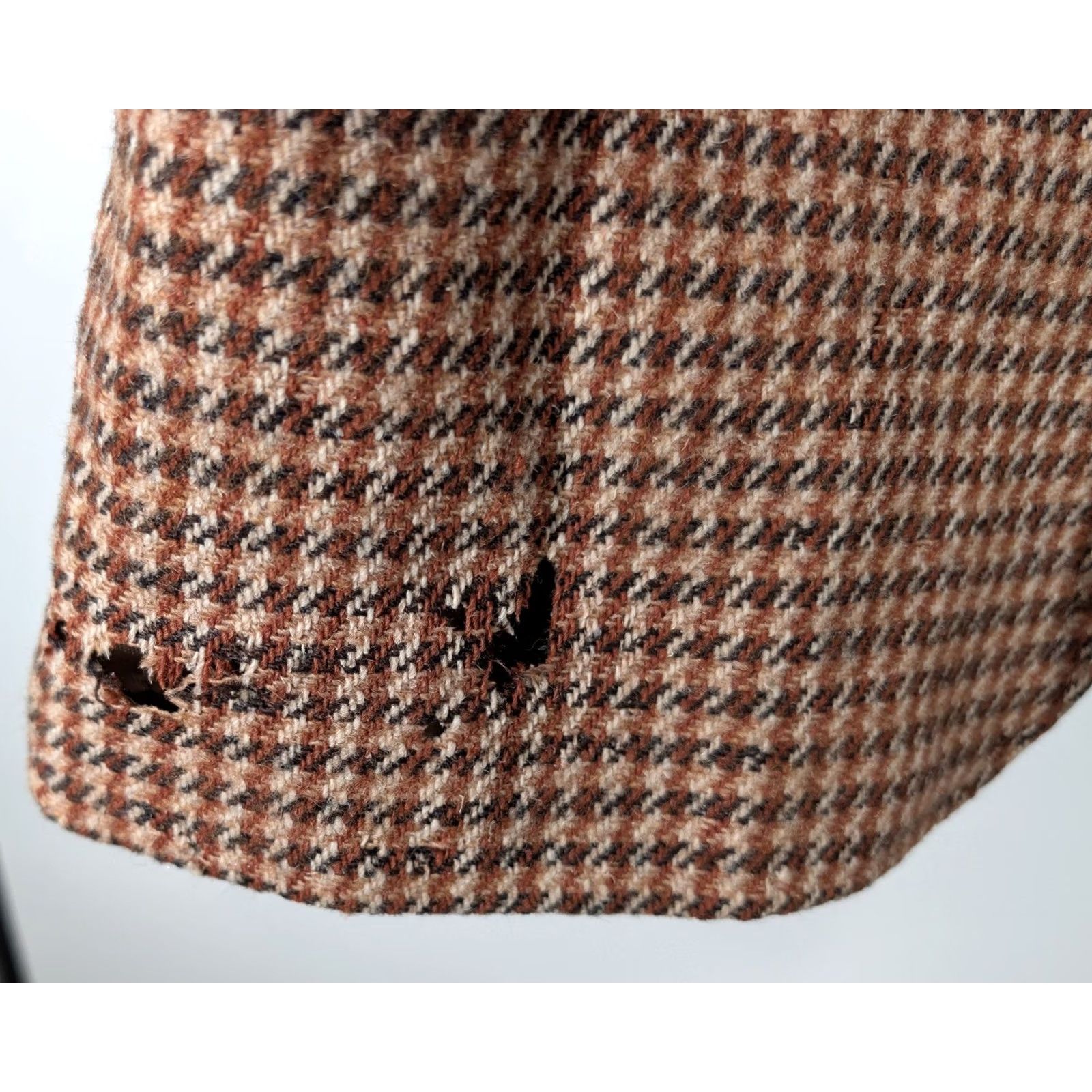 Harris Tweed VINTAGE Harris Tweed Blazer Bedford Riding Breeches Houndstooth Brown 1950s London Blazer Mens 42" Chest Wool Tweed Burgois? Size 42R - 4 Thumbnail