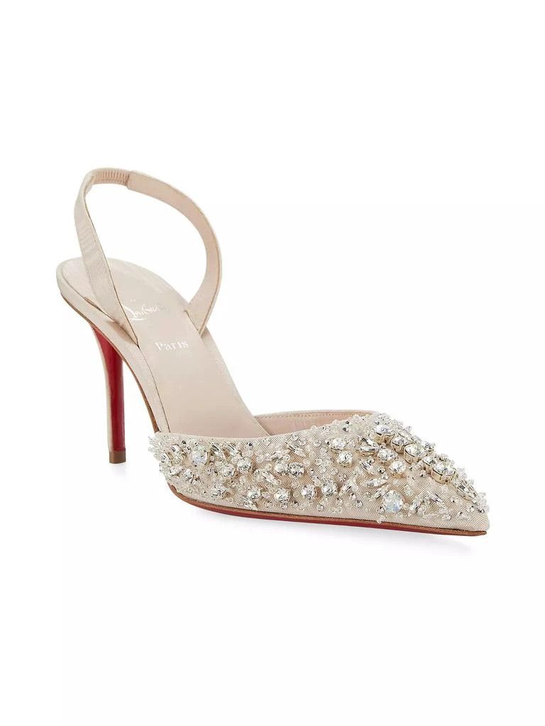 Christian Louboutin os11x0126 Queenissima Slingback Pumps in Beige Size US 8 / IT 38 - 2 Thumbnail