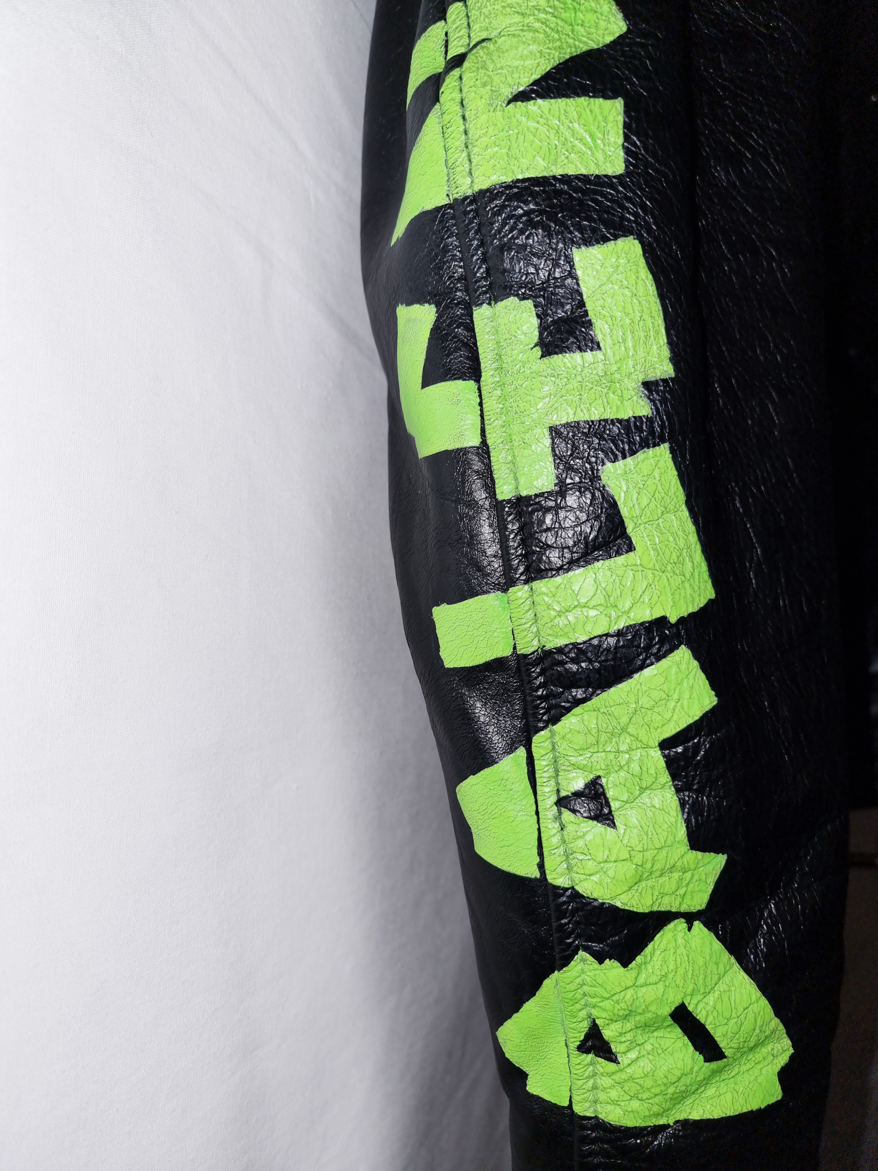 Balenciaga BALENCIAGA LEATHER JACKET - GRAFFITI PRINT Size US S / EU 44-46 / 1 - 3 Thumbnail