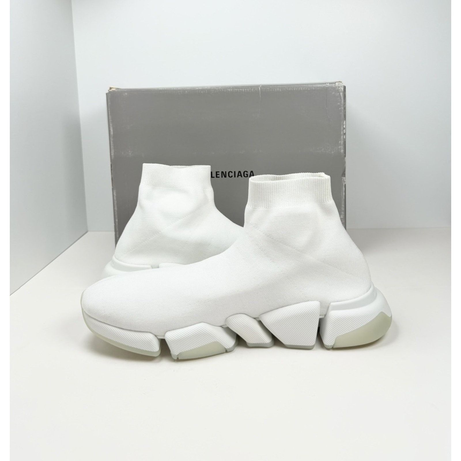 Balenciaga Size 47EU/14US - Balenciaga Speed 2.0 Triple White NEW Size US 14 / EU 47 - 6 Thumbnail