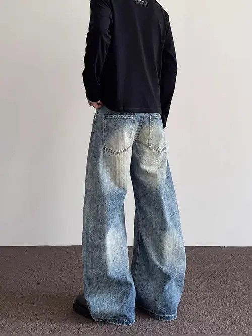 Japanese Brand VIBE Vintage curved knife washed baggy banana shaped jeans Size US 34 / EU 50 - 4 Thumbnail