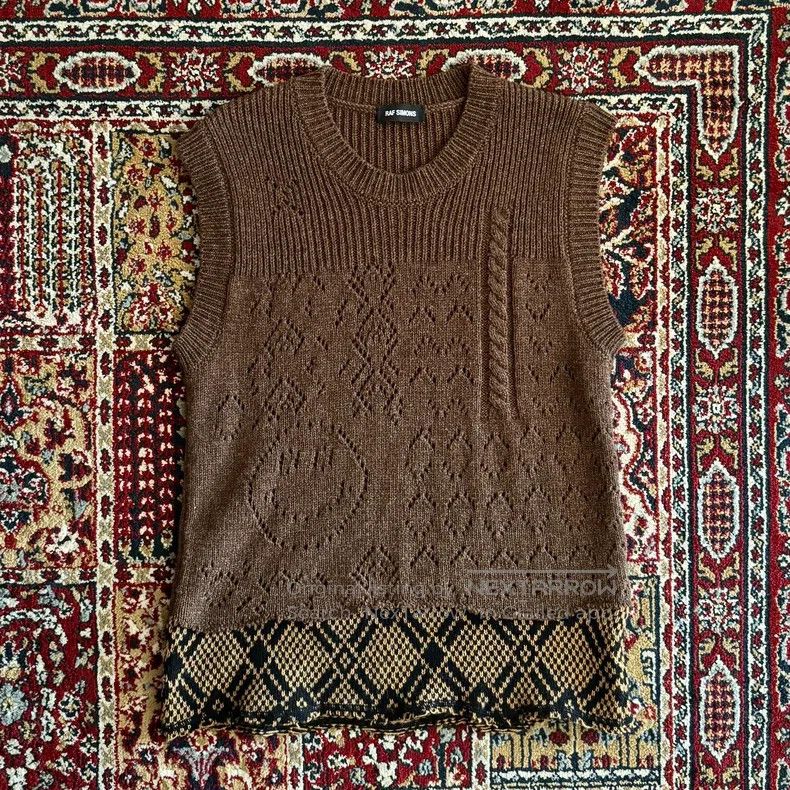 Raf Simons Raf Simons Stitched wool vest smiley face Size US L / EU 52-54 / 3 - 1 Thumbnail