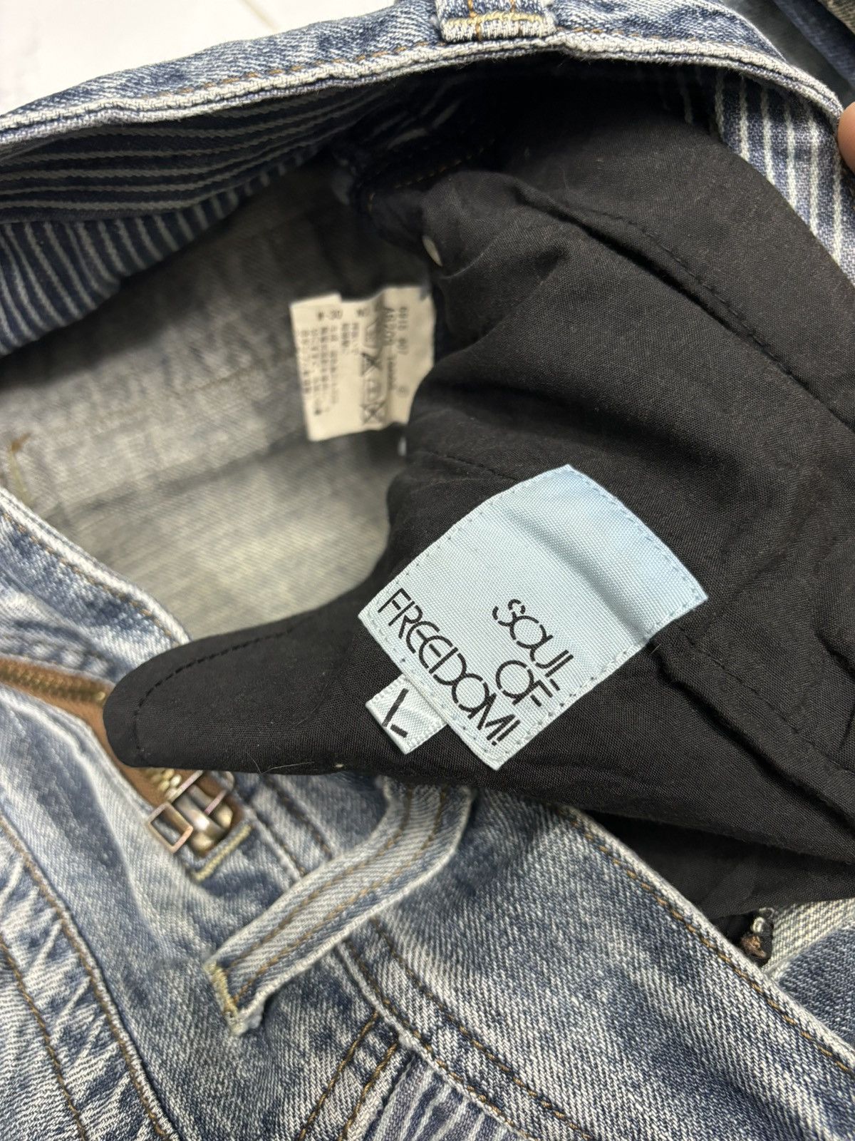 If Six Was Nine 🔥SOUL OF FREEDOM ZIPPER BIKER DENIM JEANS Size US 33 - 9 Thumbnail