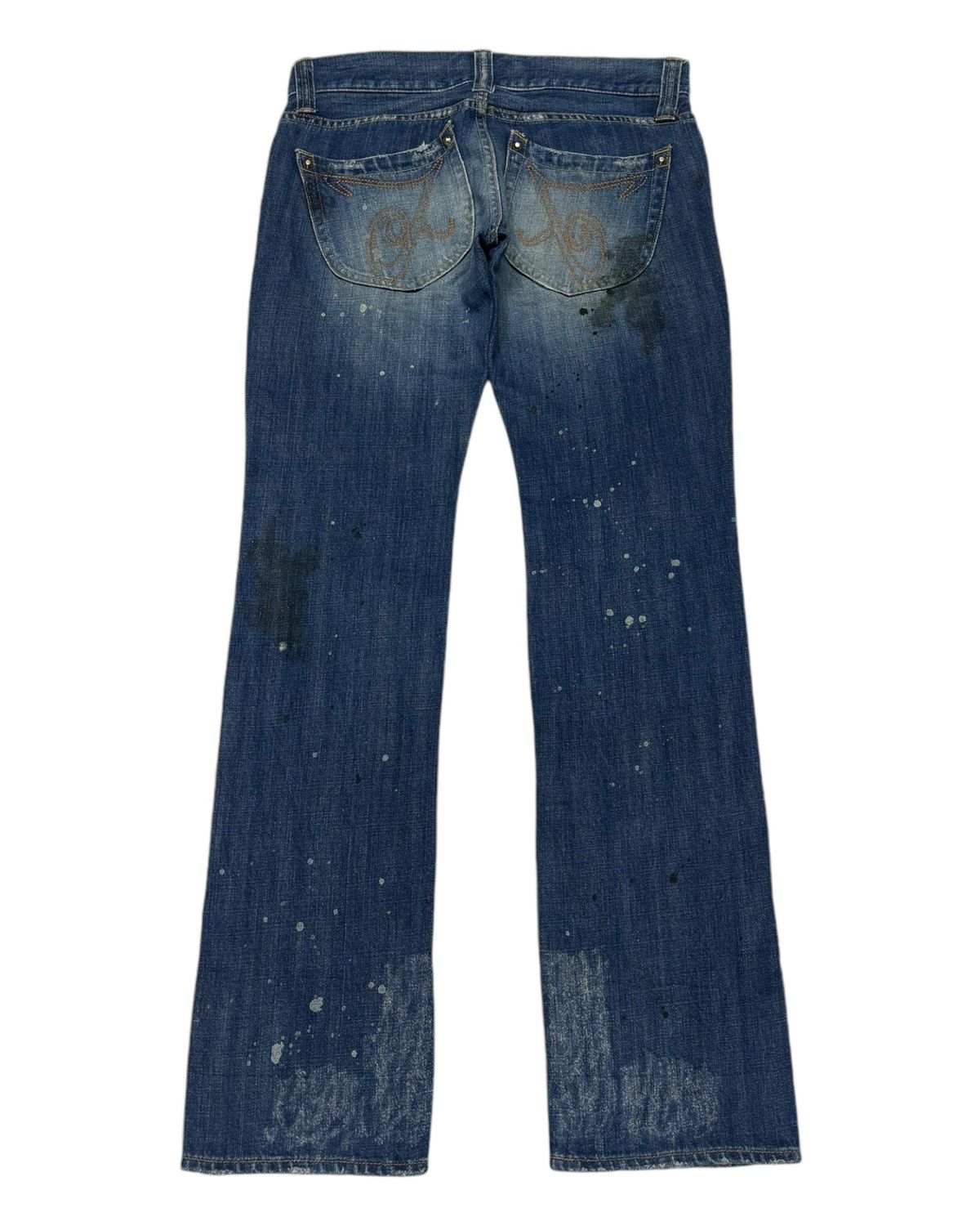 Hysteric Glamour × Japanese Brand DISTRESSED DENIM JOLLY ROGER RARE DESIGN PUNK JEANS Size US 32 / EU 48 - 2 Thumbnail