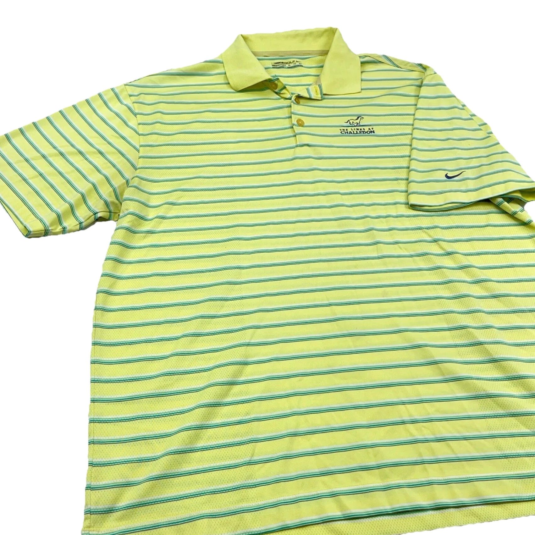 Nike Nike Polo Shirt Men XL Yellow Striped Dri-Fit Performance The Links Challedon Size US XL / EU 56 / 4 - 5 Thumbnail
