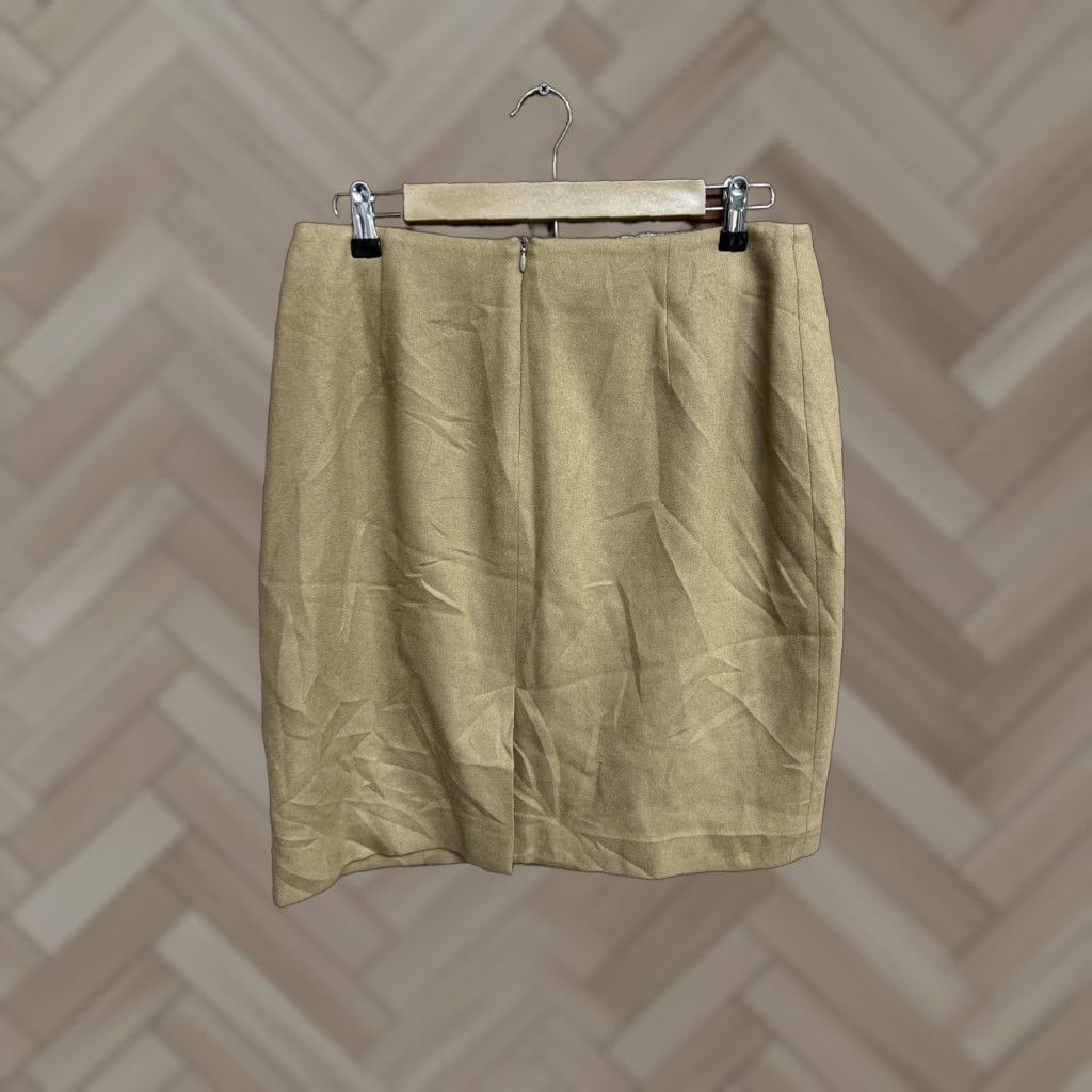 Vintage VINTAGE KGR Wool Beige NWT Skirt 14 Womens Short Mini Plaid Fringe Wool Skirt Womens 14 Beige NWT Vintage Skirt Size 36" / US 14 / IT 50 - 1 Thumbnail