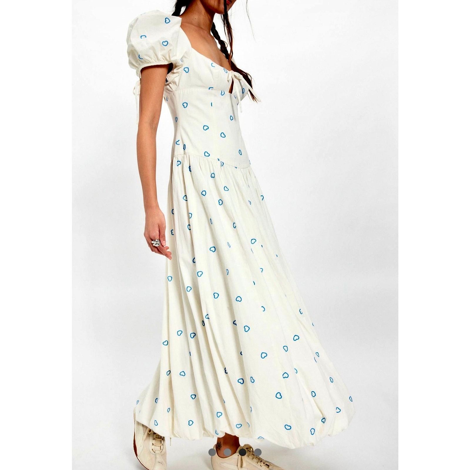 Free People Free People Bali Sprinkled Heart Maxi Dress Tofu Combo 12 Size XL / US 12-14 / IT 48-50 - 3 Thumbnail