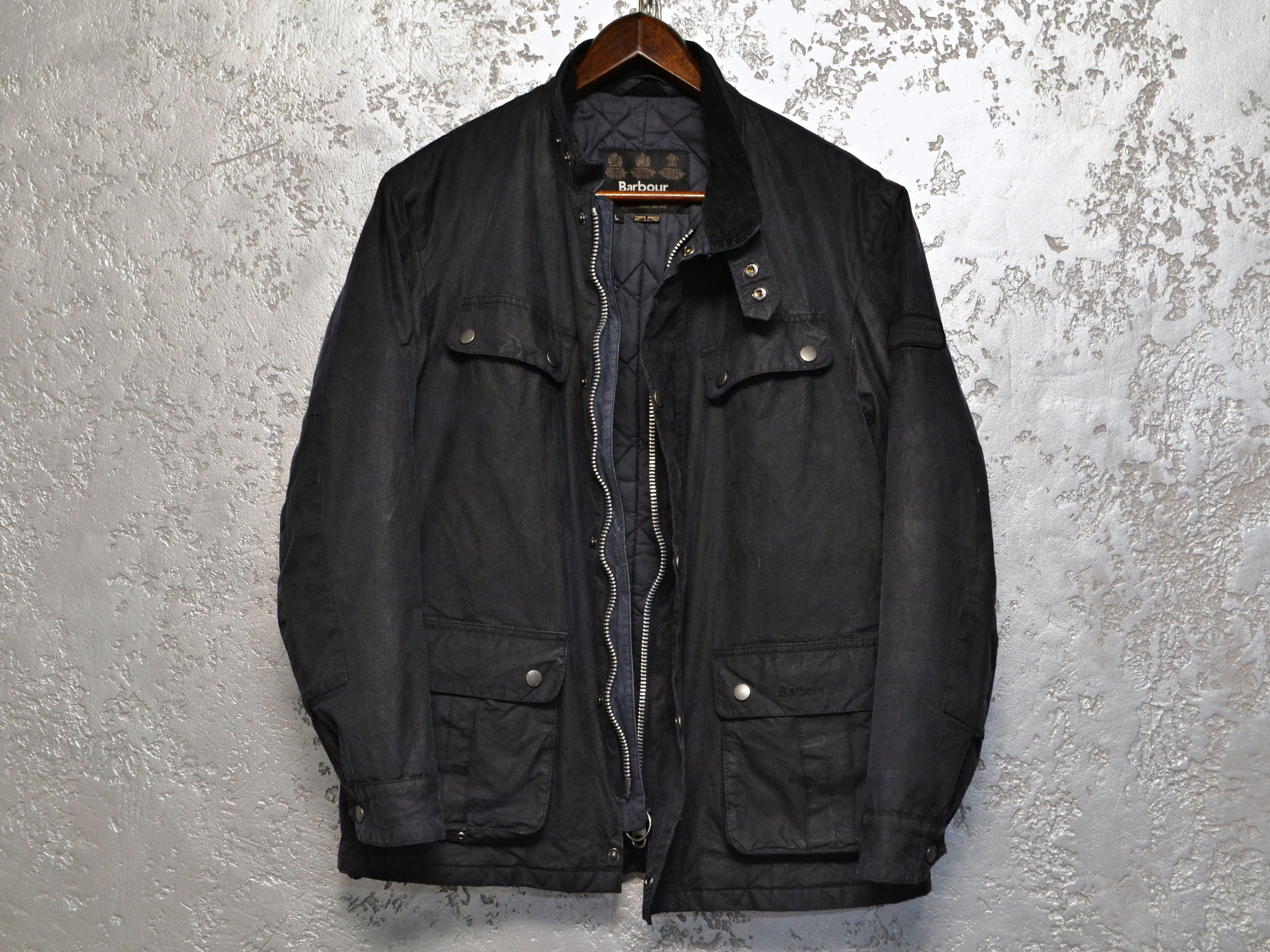 Barbour Barbour International Duke Navy Waxed Biker Jacket Size US M / EU 48-50 / 2 - 3 Thumbnail