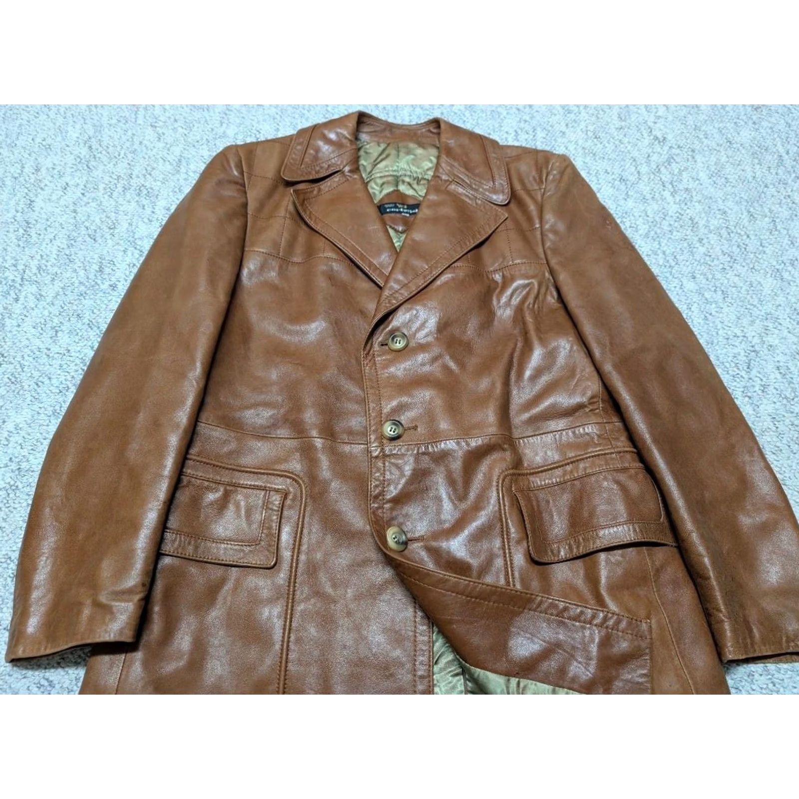 Vintage VINTAGE Cortefiel Leather Coat 42 brown LAMBSKIN butter-soft jacket MEN M brown coat overcoat 42 18.5" shoulders Mens Size US M / EU 48-50 / 2 - 2 Thumbnail