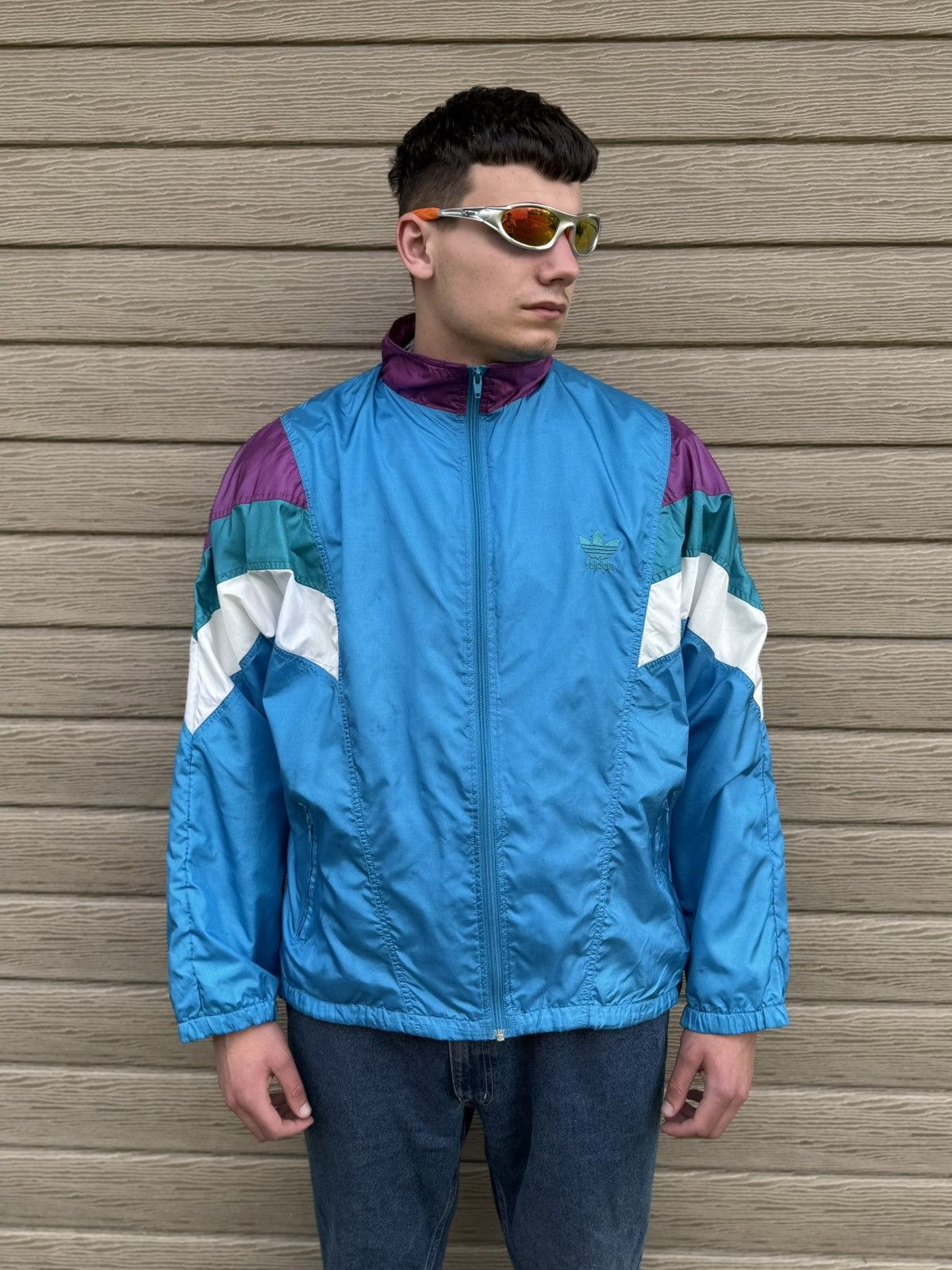 Adidas Vintage Adidas Trefoil Windbreaker Track Jacket 90s Size US XL / EU 56 / 4 - 2 Thumbnail
