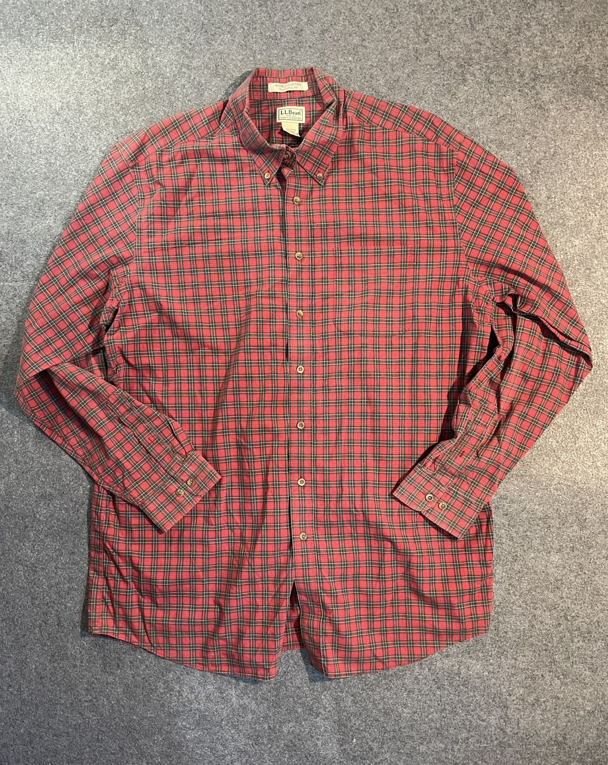 L.L. Bean LL Bean Plaid Button Up Red Black Size US XL / EU 56 / 4 - 1 Thumbnail