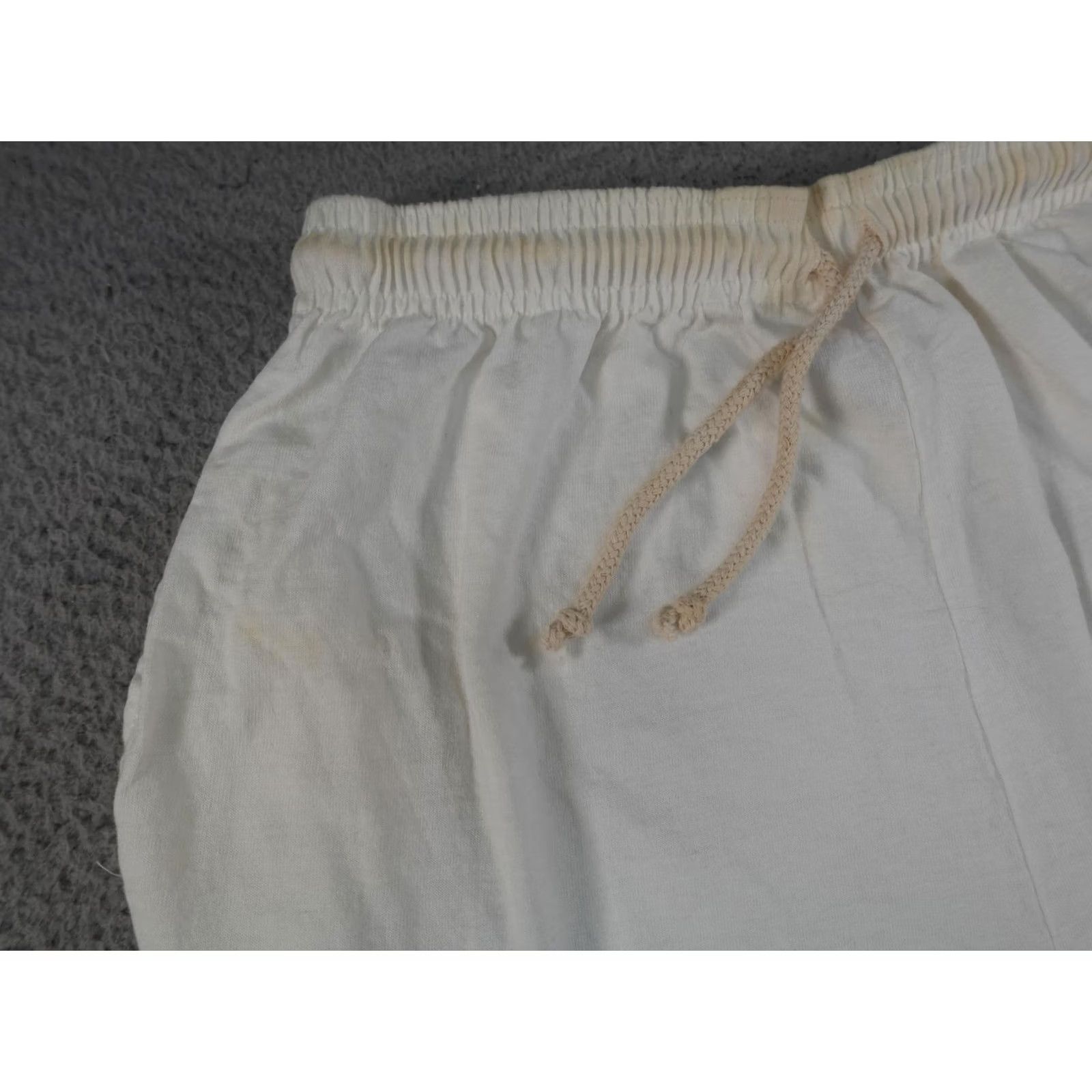 Disney VINTAGE Disney Mickey Unlimited Shorts Mens Large White Drawstring Made USA 90s Size US 33 - 2 Thumbnail