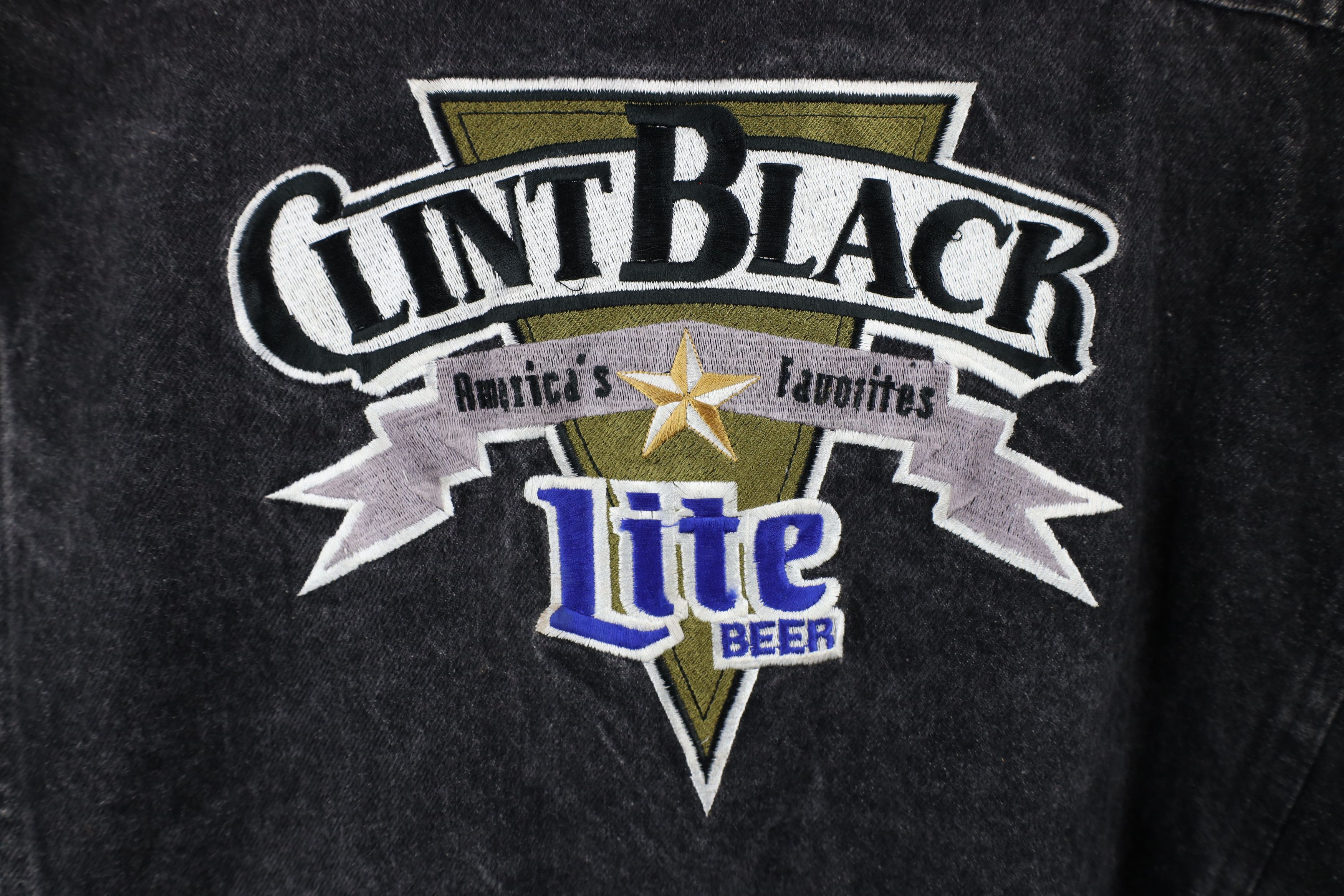 Vintage Vintage 90s Lite Beer Clint Black Denim Trucker Jacket USA Size US L / EU 52-54 / 3 - 12 Thumbnail