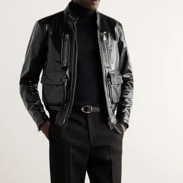 Tom Ford Tom Ford Shiny Leather Jacket Size US L / EU 52-54 / 3 - 2 Thumbnail