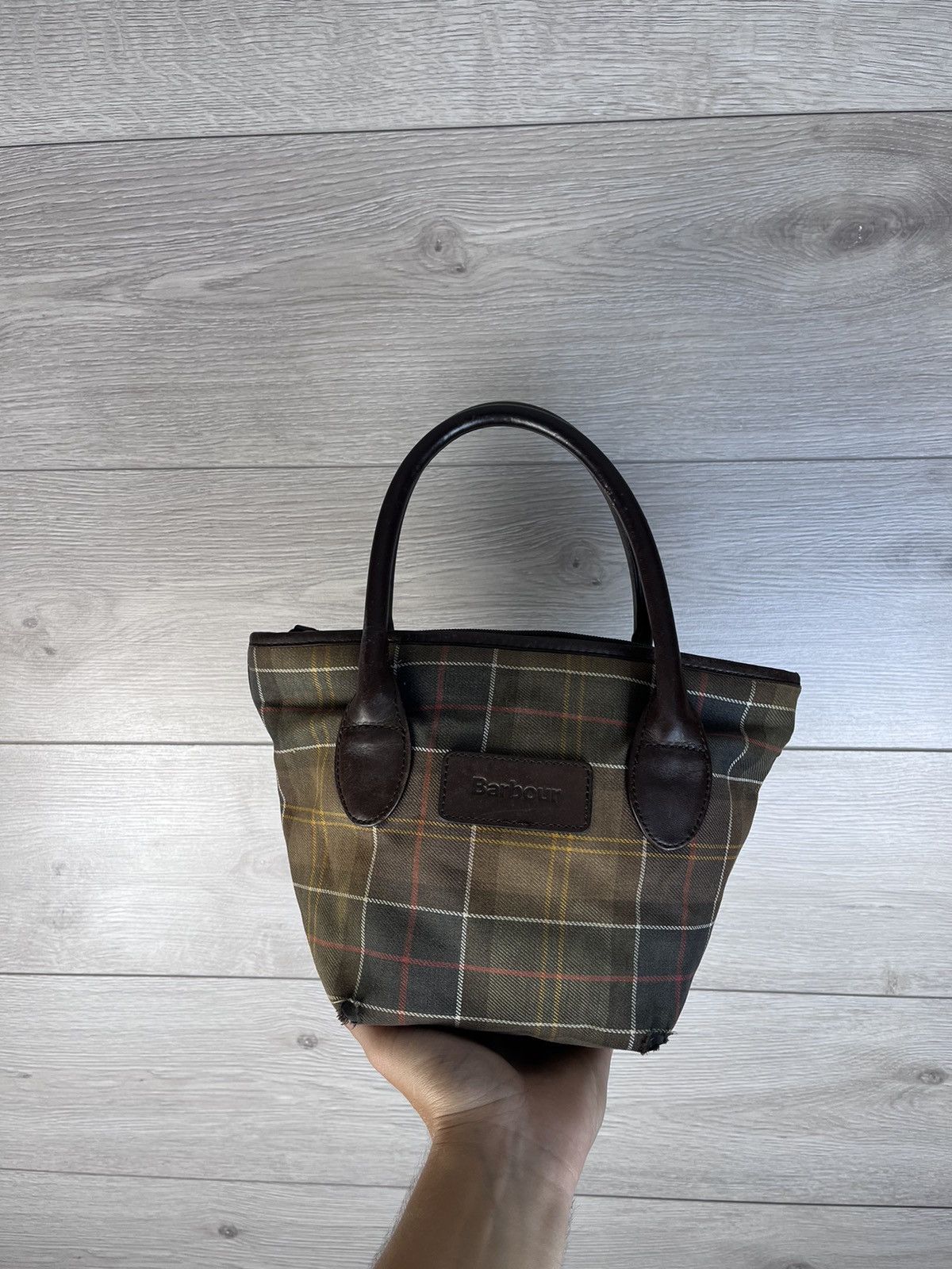 Barbour Women's Barbour Tote Hand Bag Cotton Leather Tartan Bag Smal Size ONE SIZE - 1 Thumbnail