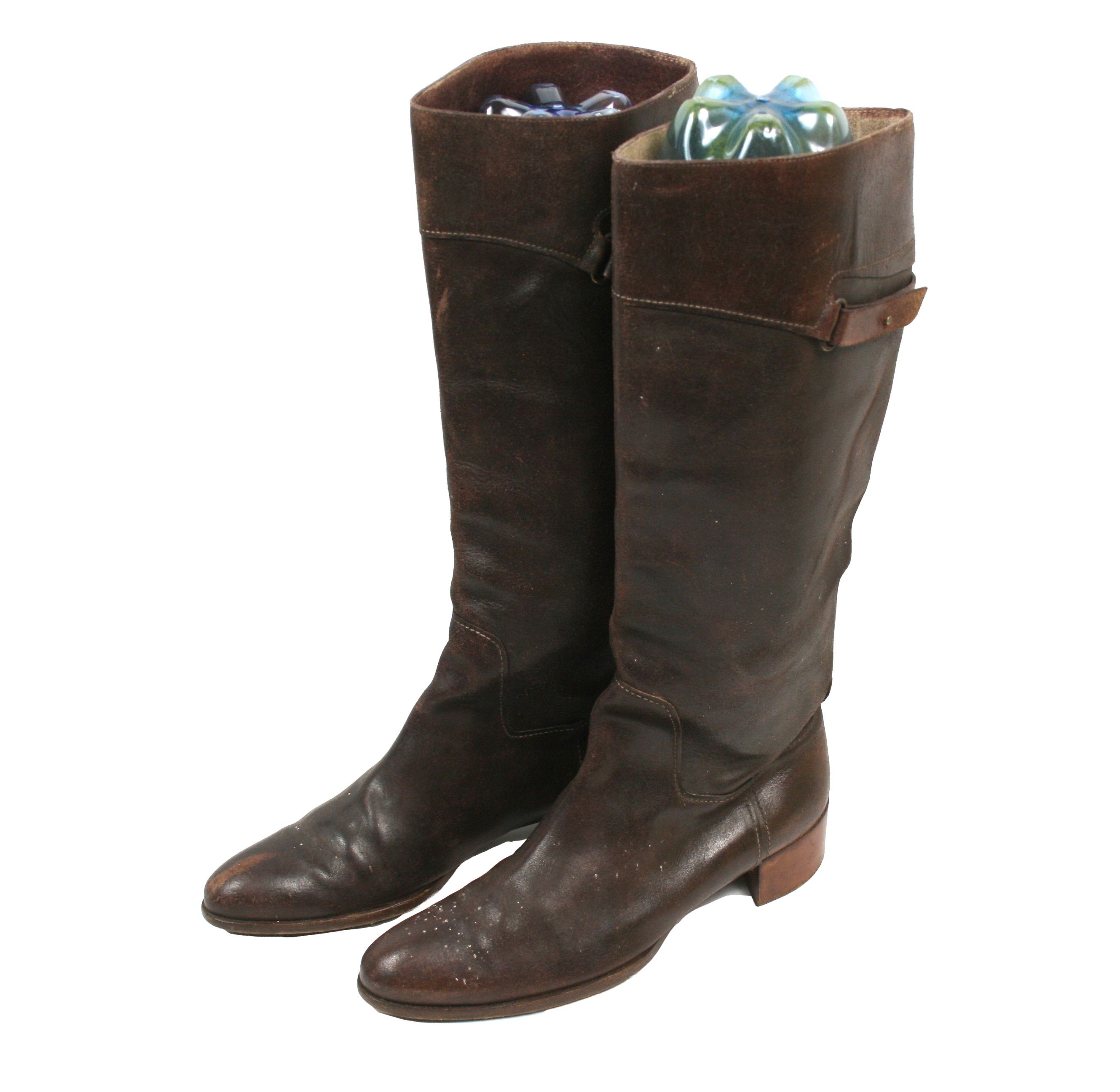 Giorgio Armani 90S Archive Riding Distressed Knee Boots Size US 9 / IT 39 - 2 Thumbnail