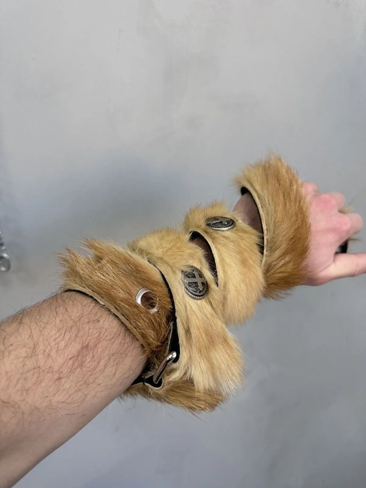 If Six Was Nine Vintage fur fuzzy Rare leather punk opium belt Japanese Size ONE SIZE - 5 Thumbnail