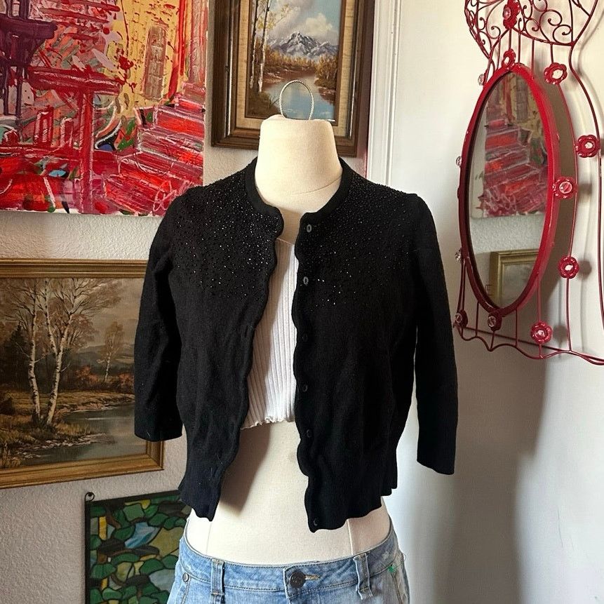 Other george me beaded black button up cardigan Size XL / US 12-14 / IT 48-50 - 1 Thumbnail