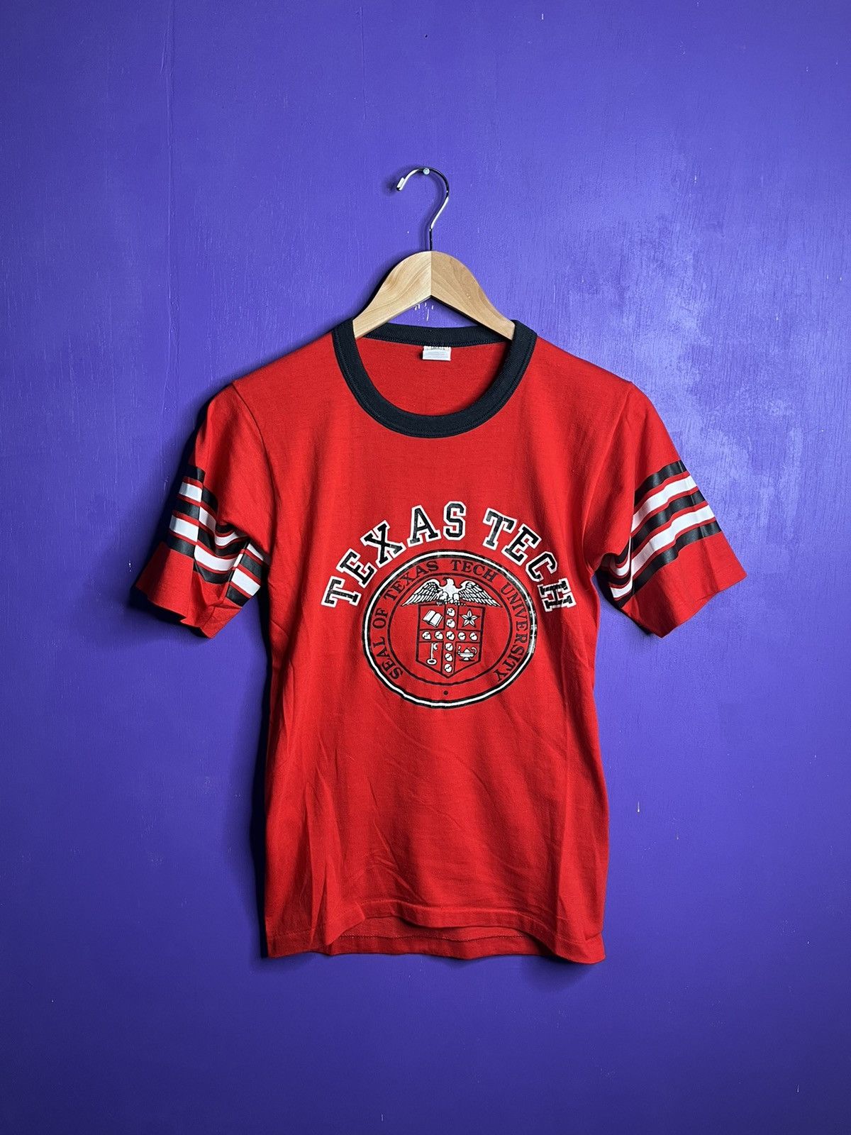 Vintage Vintage 70s Texas tech crest logo jersey t-shirt Size US M / EU 48-50 / 2 - 1 Thumbnail