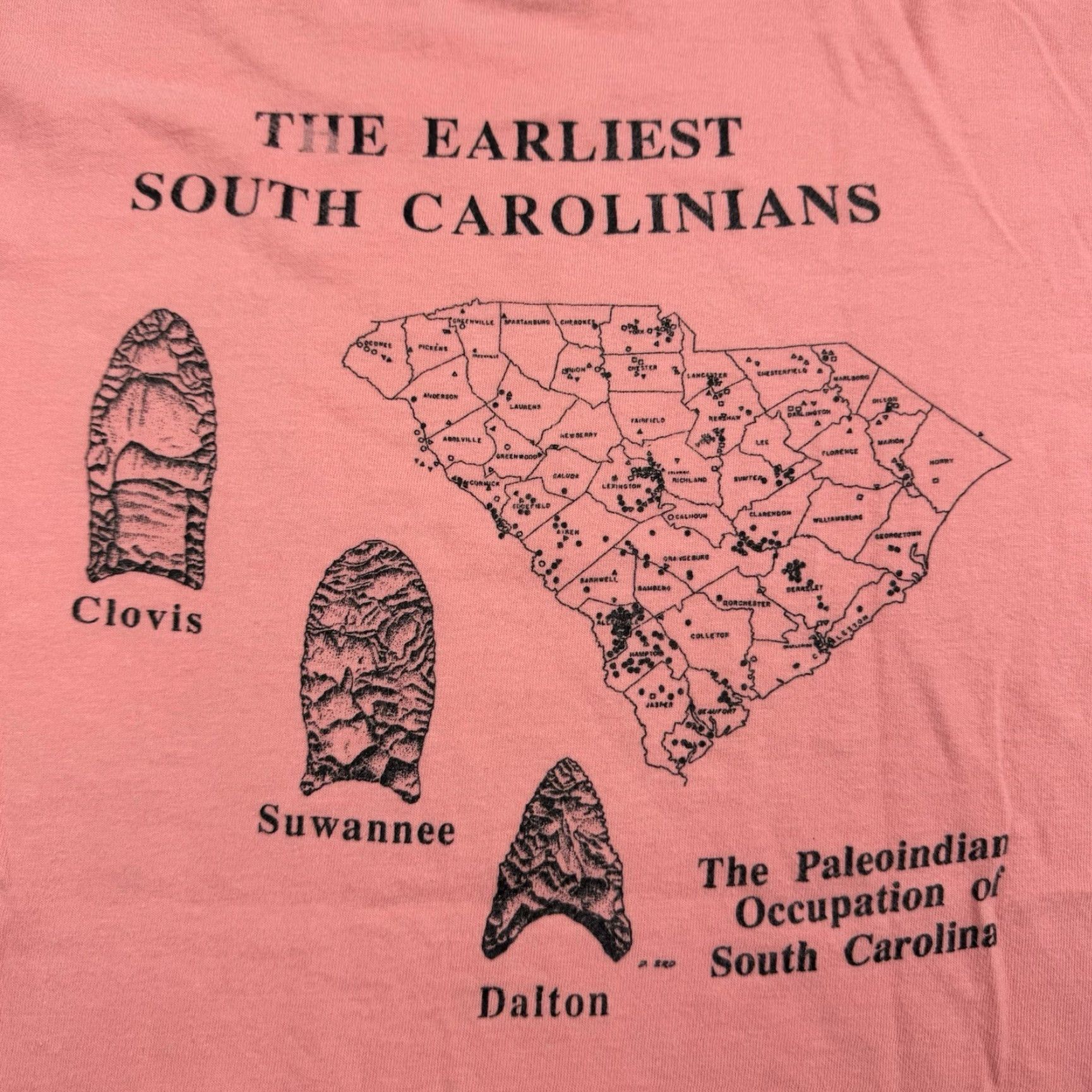 Fruit Of The Loom VINTAGE Fruit of the Loom T-Shirt Adult Large Pink Fossils Artifacts 90s Men Size US L / EU 52-54 / 3 - 3 Thumbnail