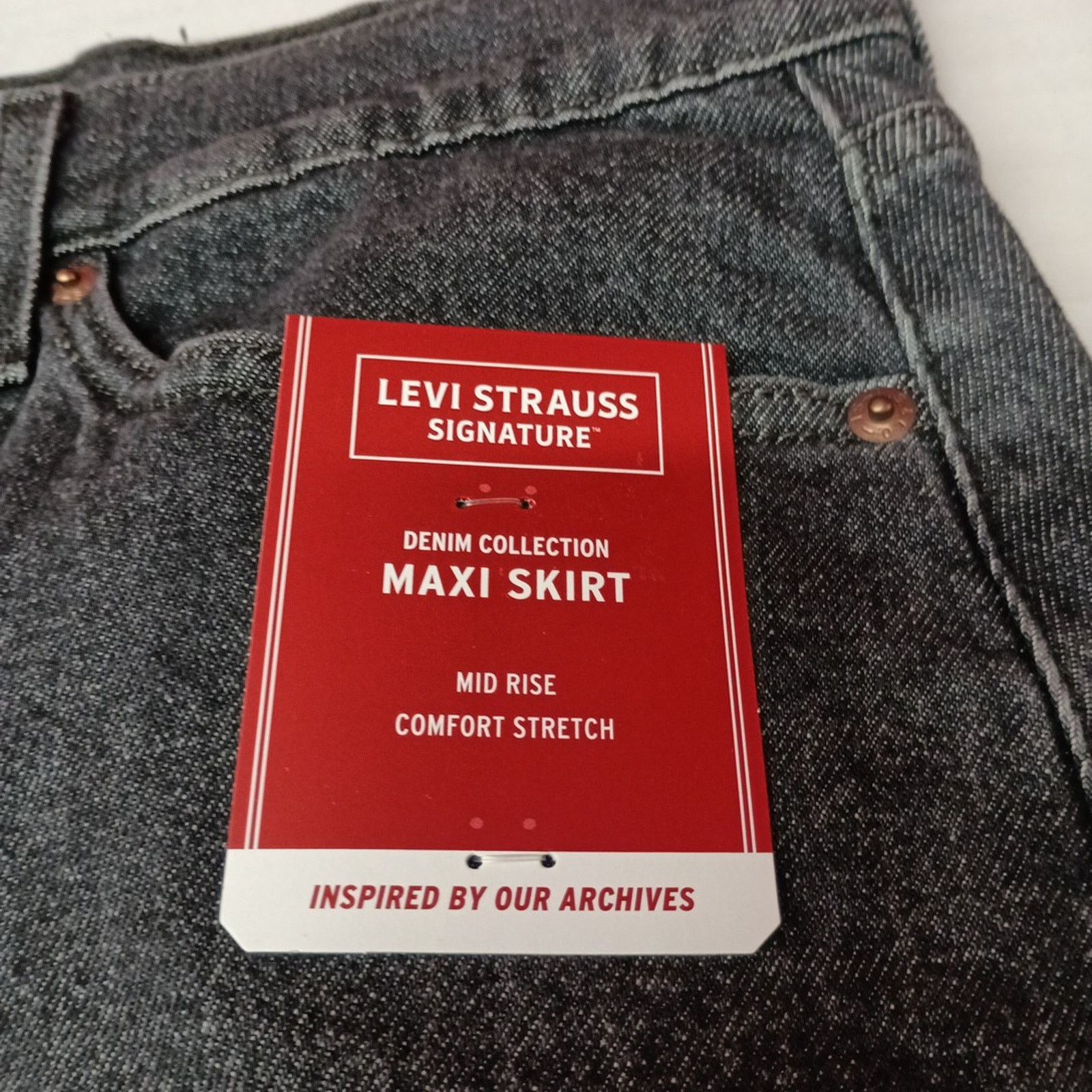 Levi's Levi Strauss Signature Mid Rise Black Maxi Skirt Size 10 W30 Size 30" / US 8 / IT 44 - 10 Thumbnail