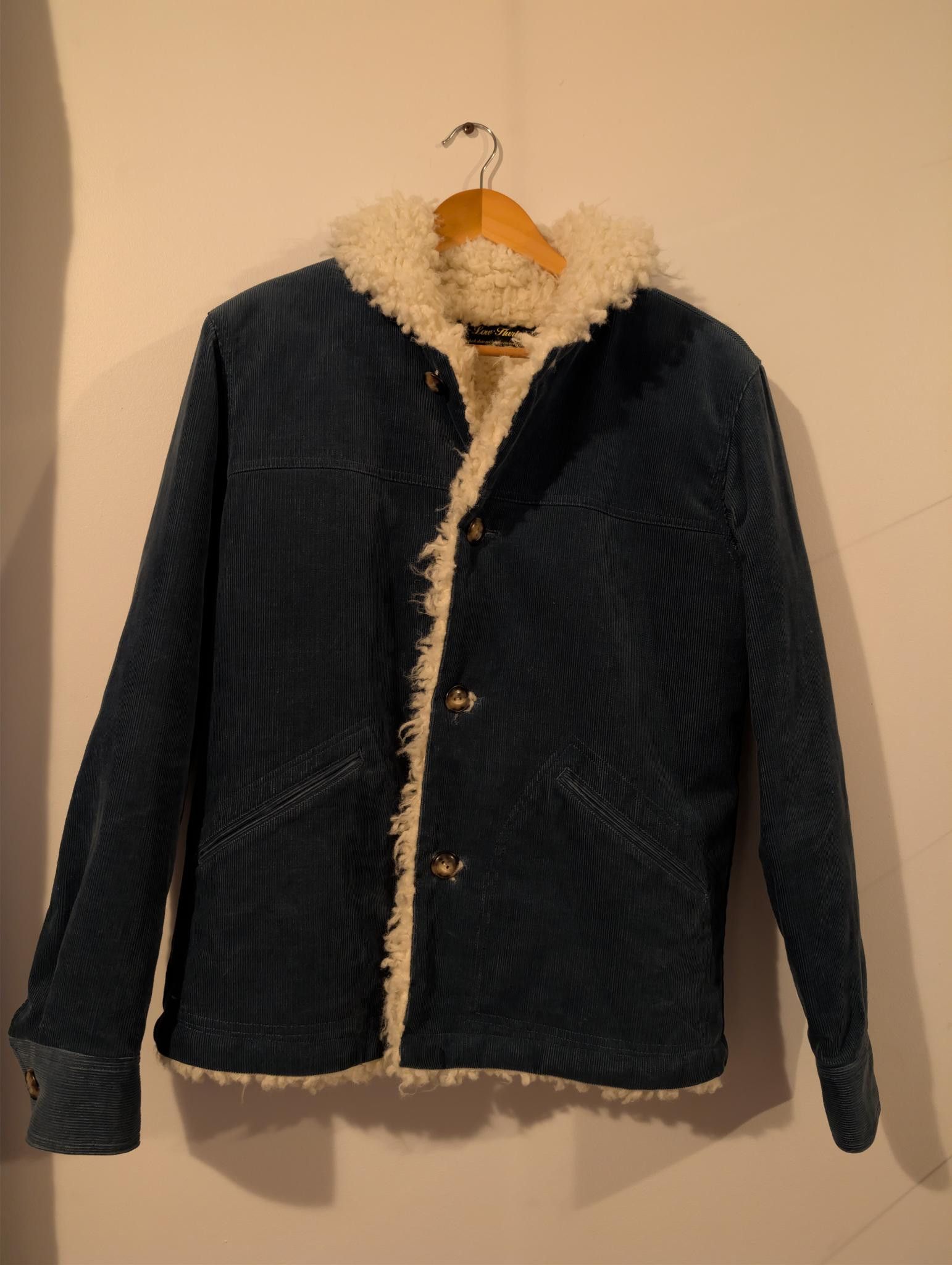 Japanese Brand Low Hurtz Blue in Green Faux fur corduroy jacket Size US S / EU 44-46 / 1 - 1 Thumbnail
