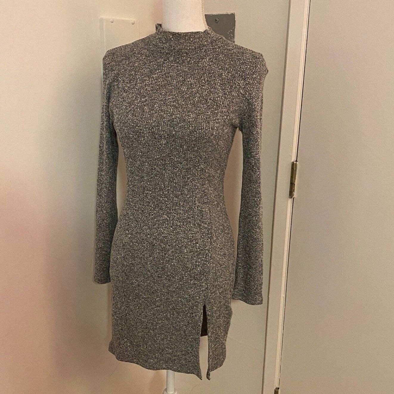 Other Better Be Marled Grey Knit Mock Neck Long Sleeve Mini M Size M / US 6-8 / IT 42-44 - 1 Thumbnail