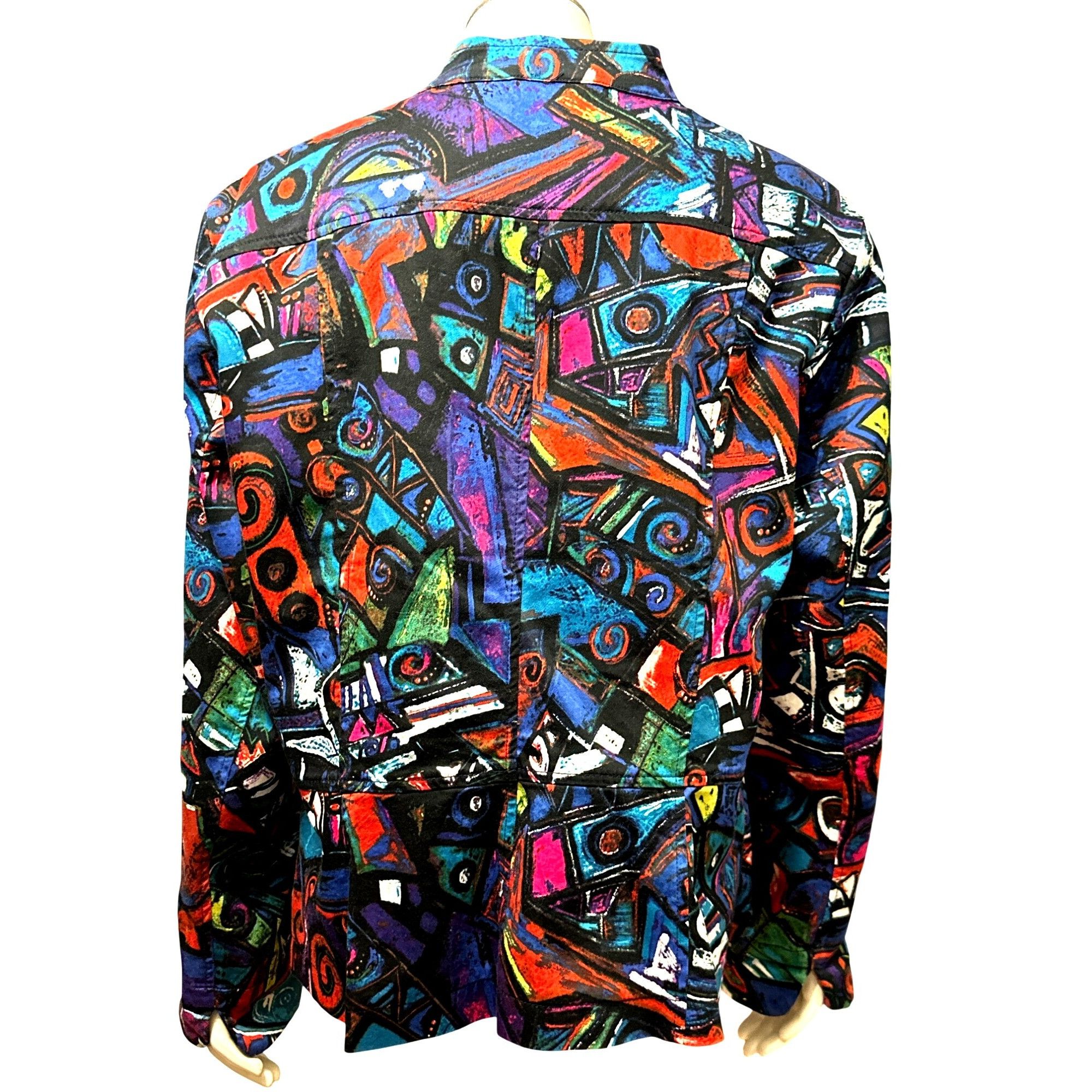 Chicos Chicos Abstract Print Jacket Button Front Colorful Artsy Sta Size L / US 10 / IT 46 - 3 Thumbnail