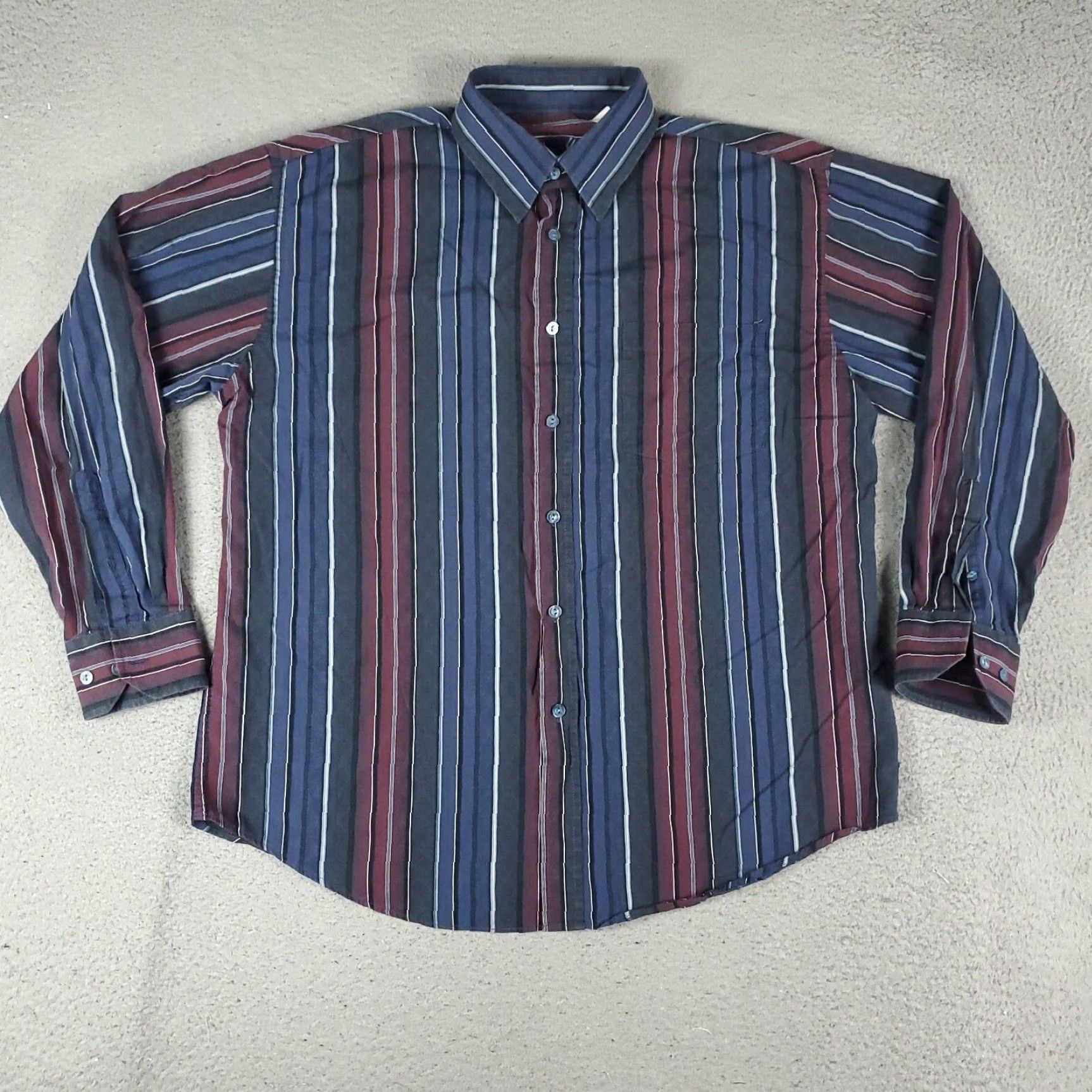 BUGATCHI Bugatchi Uomo Blue Striped Button-Up Shirt Mens Large Long Sleeve Casual Modern Size US L / EU 52-54 / 3 - 2 Thumbnail