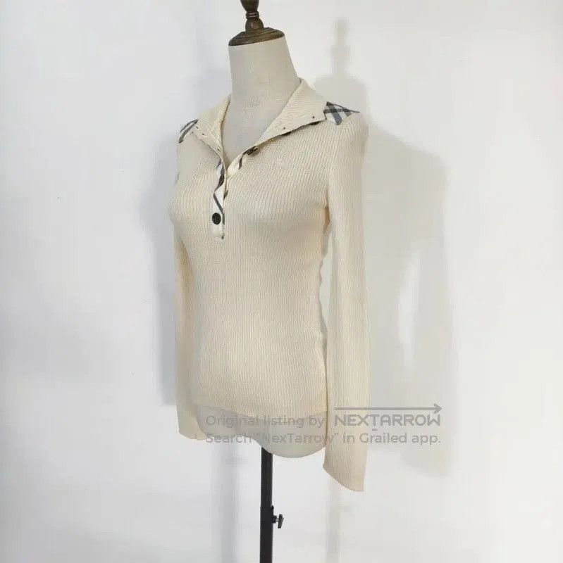 Burberry Burberry Women’s Cream Wool Long Sleeve Knit Top. Size M / US 6-8 / IT 42-44 - 5 Thumbnail
