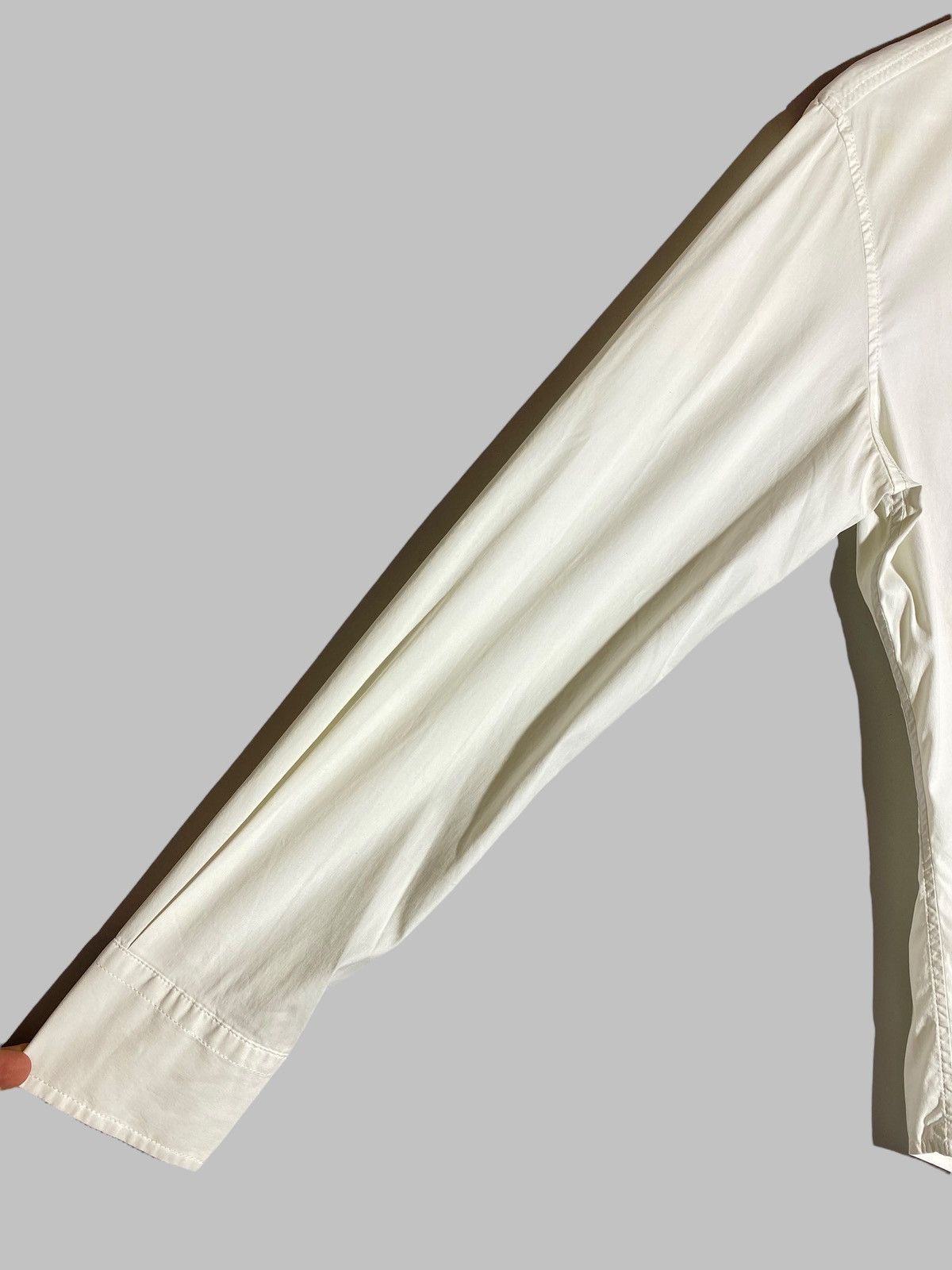 Prada Prada Tab Logo White Elastic Cotton Blend Pocket Shirt Size US M / EU 48-50 / 2 - 9 Thumbnail