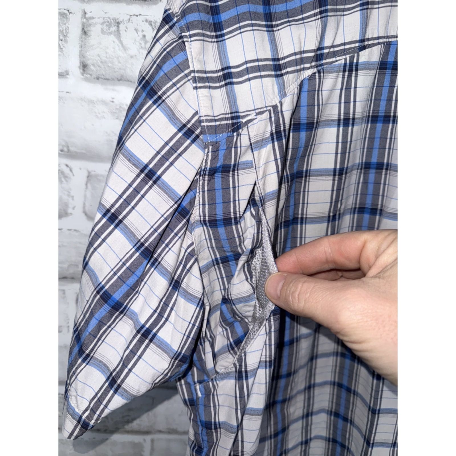 The North Face NORTH FACE blue Plaid Ventilated Hiking Shirt Mens XL Size US XL / EU 56 / 4 - 7 Thumbnail