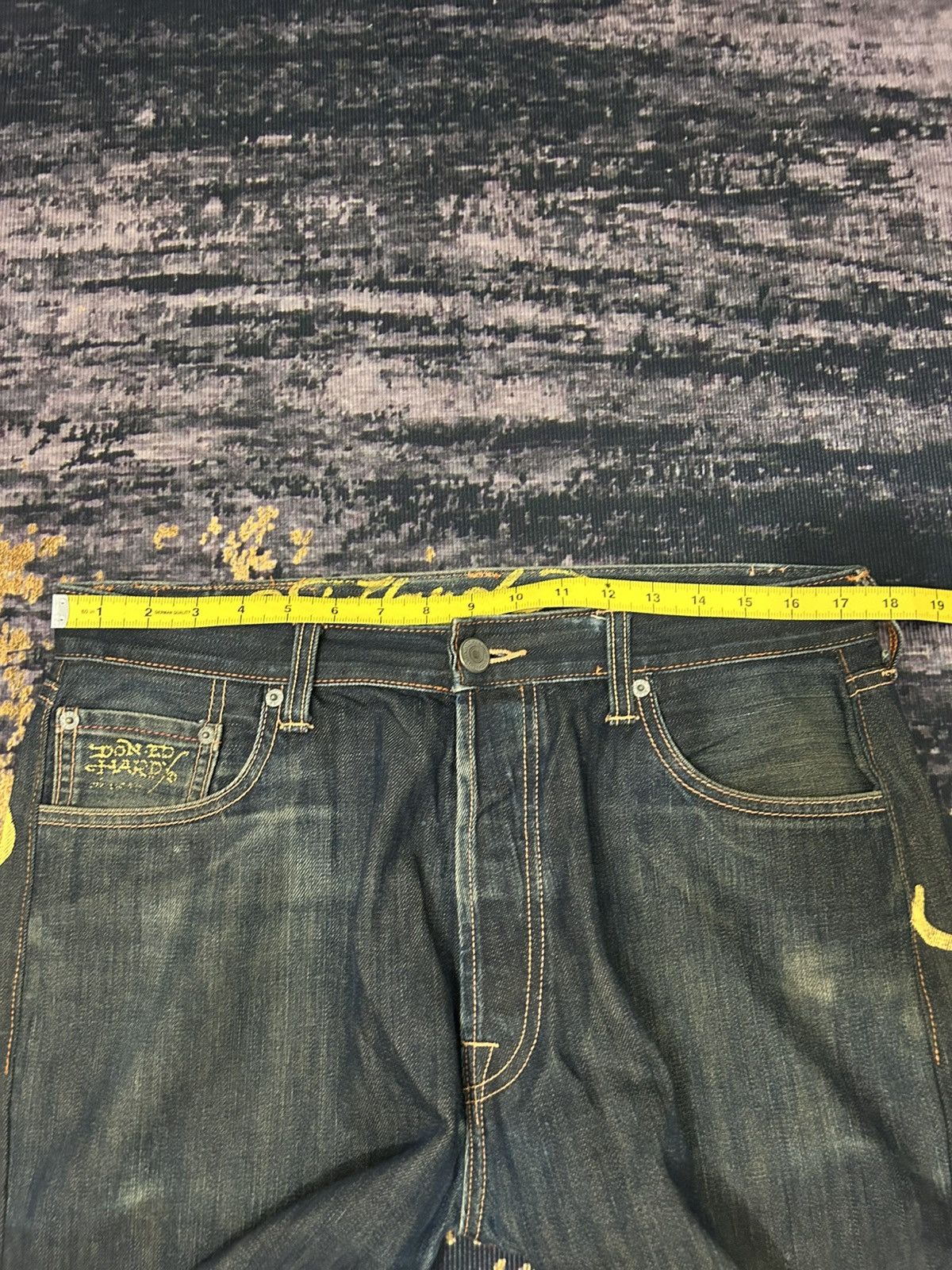 Ed Hardy 2008 Ed Hardy Skull Pocket Back Jeans Size US 38 / EU 54 - 19 Thumbnail