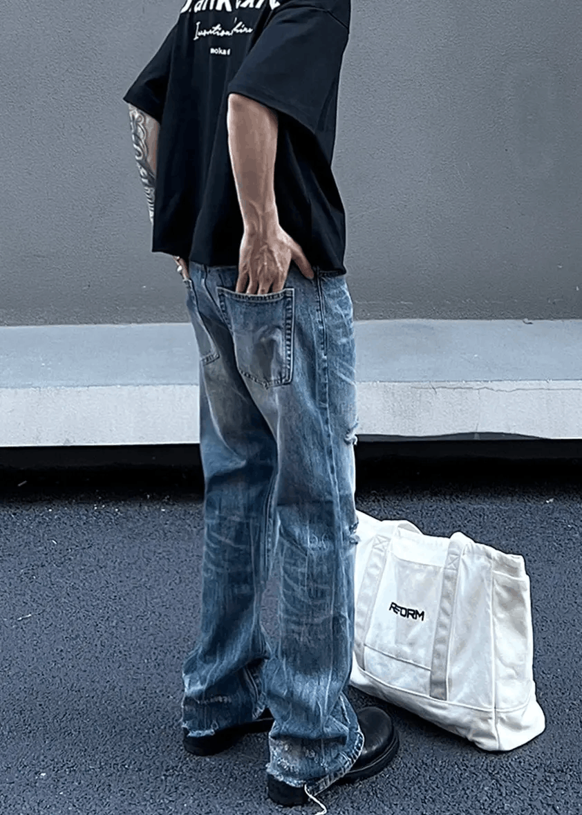 Japanese Brand × Vintage Distressed Holes Jeans Size US 32 / EU 48 - 4 Thumbnail