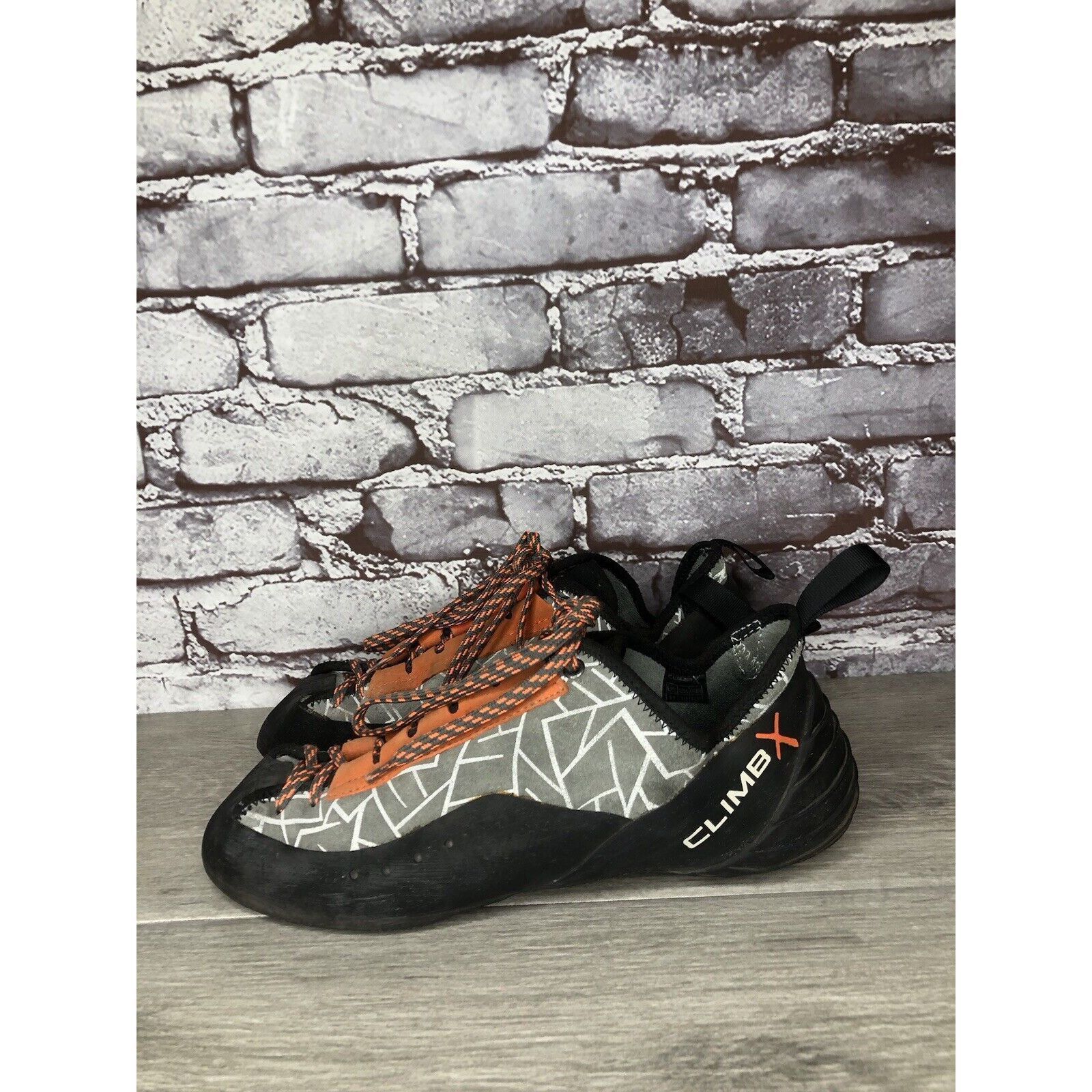Other Climb X Grey Synthetic Orange Lace Black Climbing Shoes Men Size US 11 / EU 44 - 12 Thumbnail