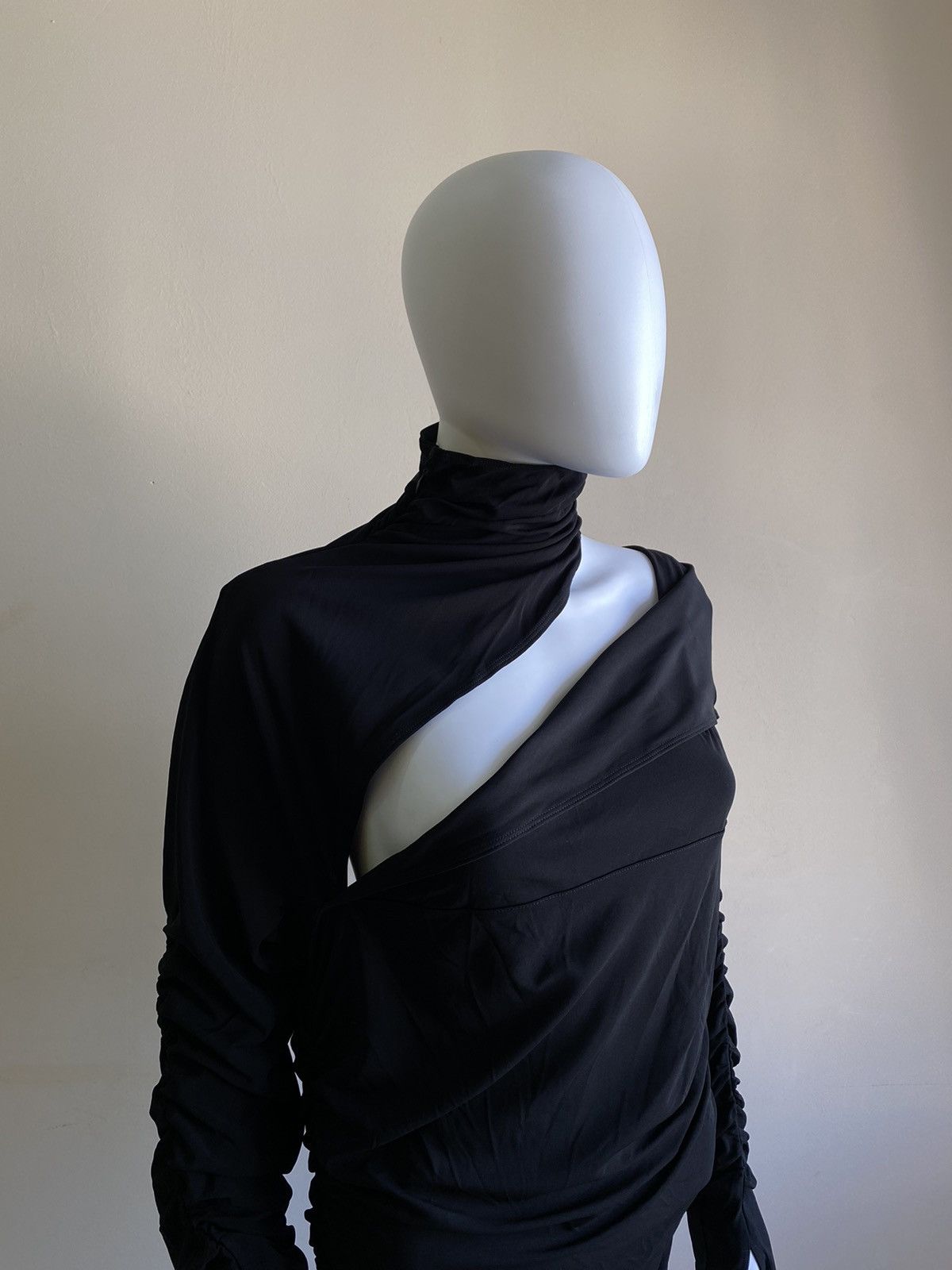 Mugler MUGLER X H&M Gathered One Shoulder Mini Dress Size XL Size XL / US 12-14 / IT 48-50 - 4 Thumbnail