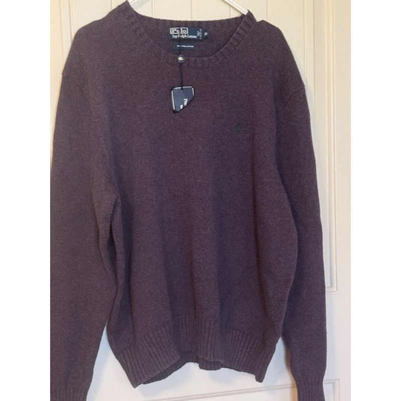 NWT POLO RALPH LAUREN Crewneck Purple Men's Sweater XXL