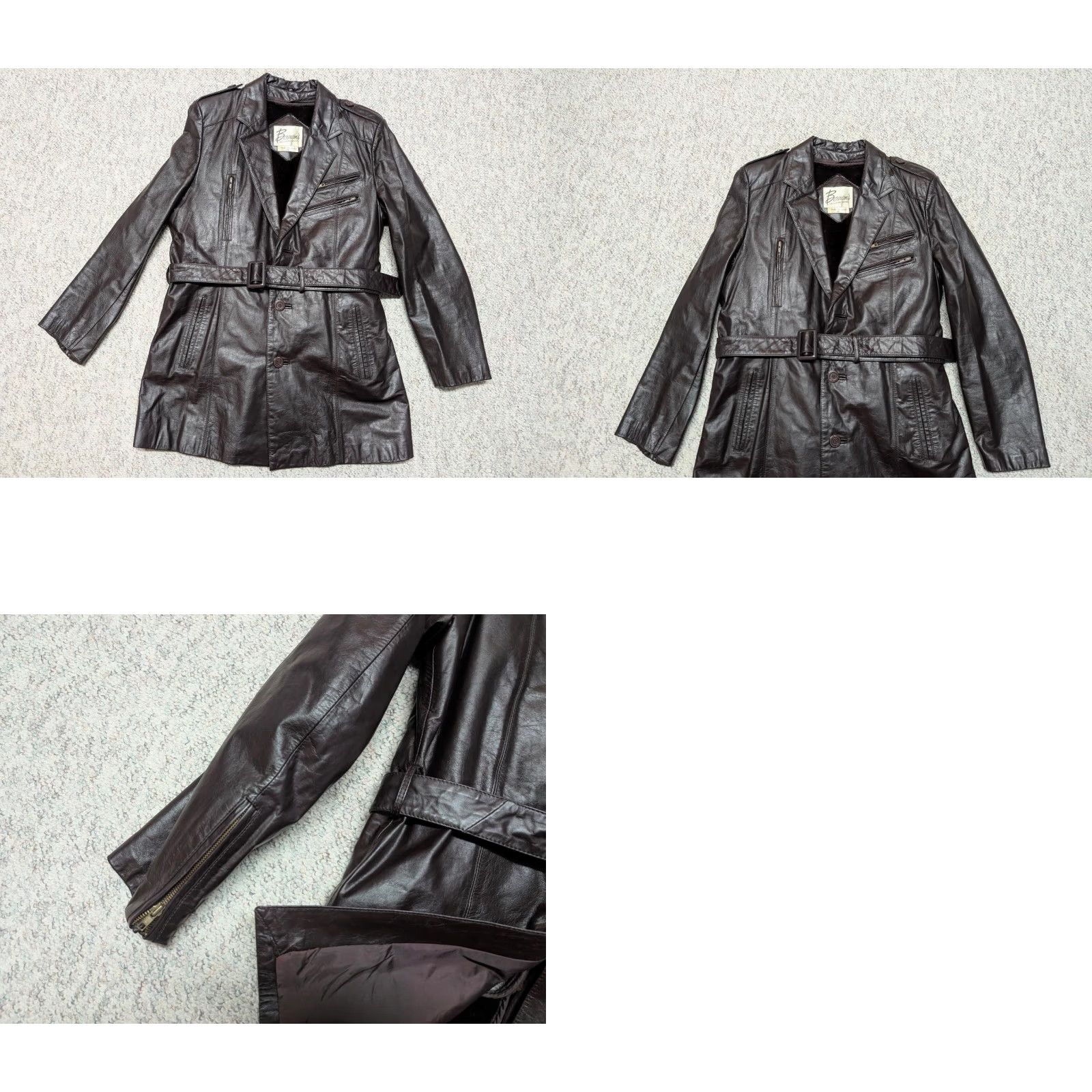 Ben Sherman VINTAGE brown BELTED trench COAT leather overcoat MEN’s 40 chest 1970s 40 overcoat Jacket Size US M / EU 48-50 / 2 - 8 Thumbnail