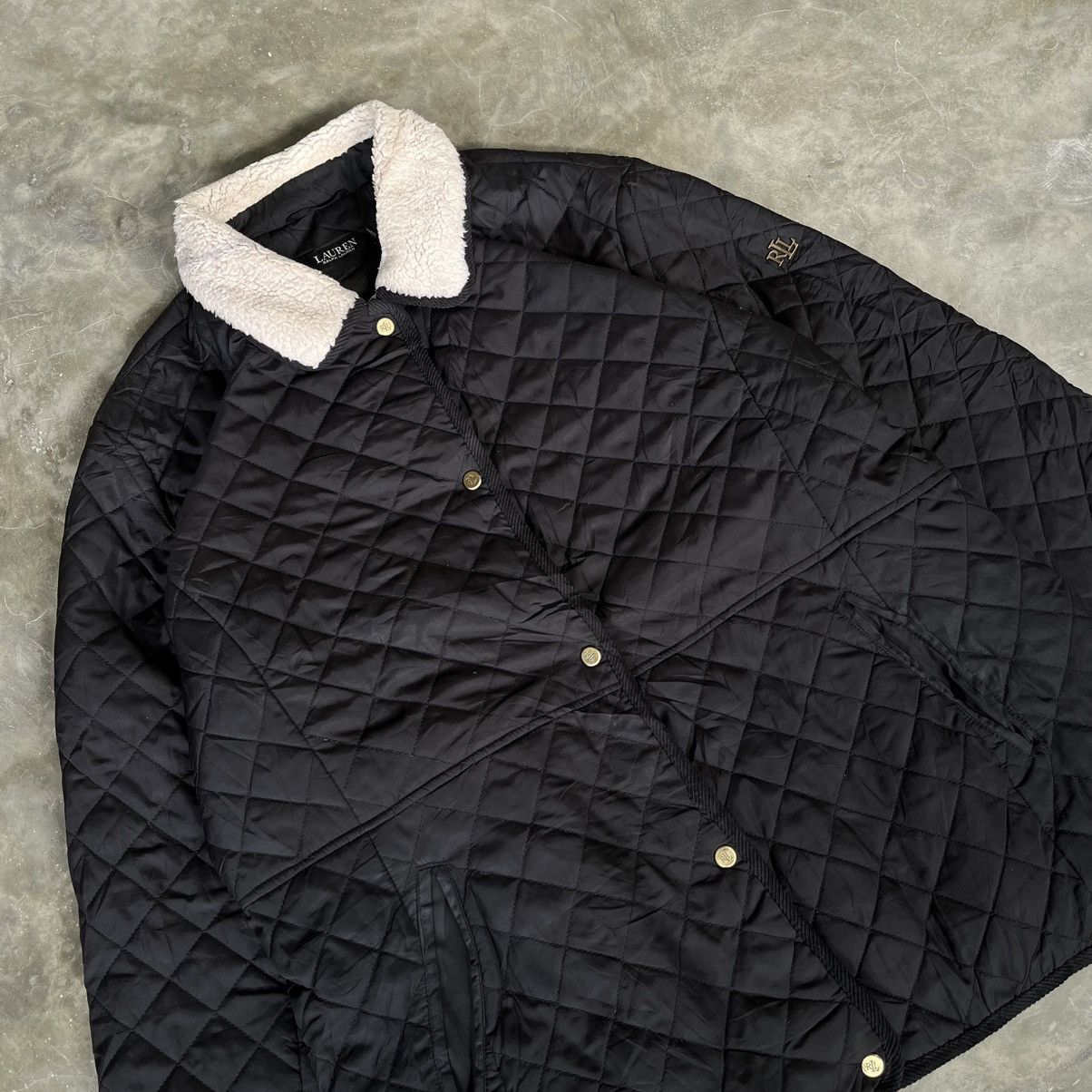 Ralph Lauren Vintage Ralph Lauren Quilted Neck Sherpa Jacket Size US XL / EU 56 / 4 - 2 Thumbnail