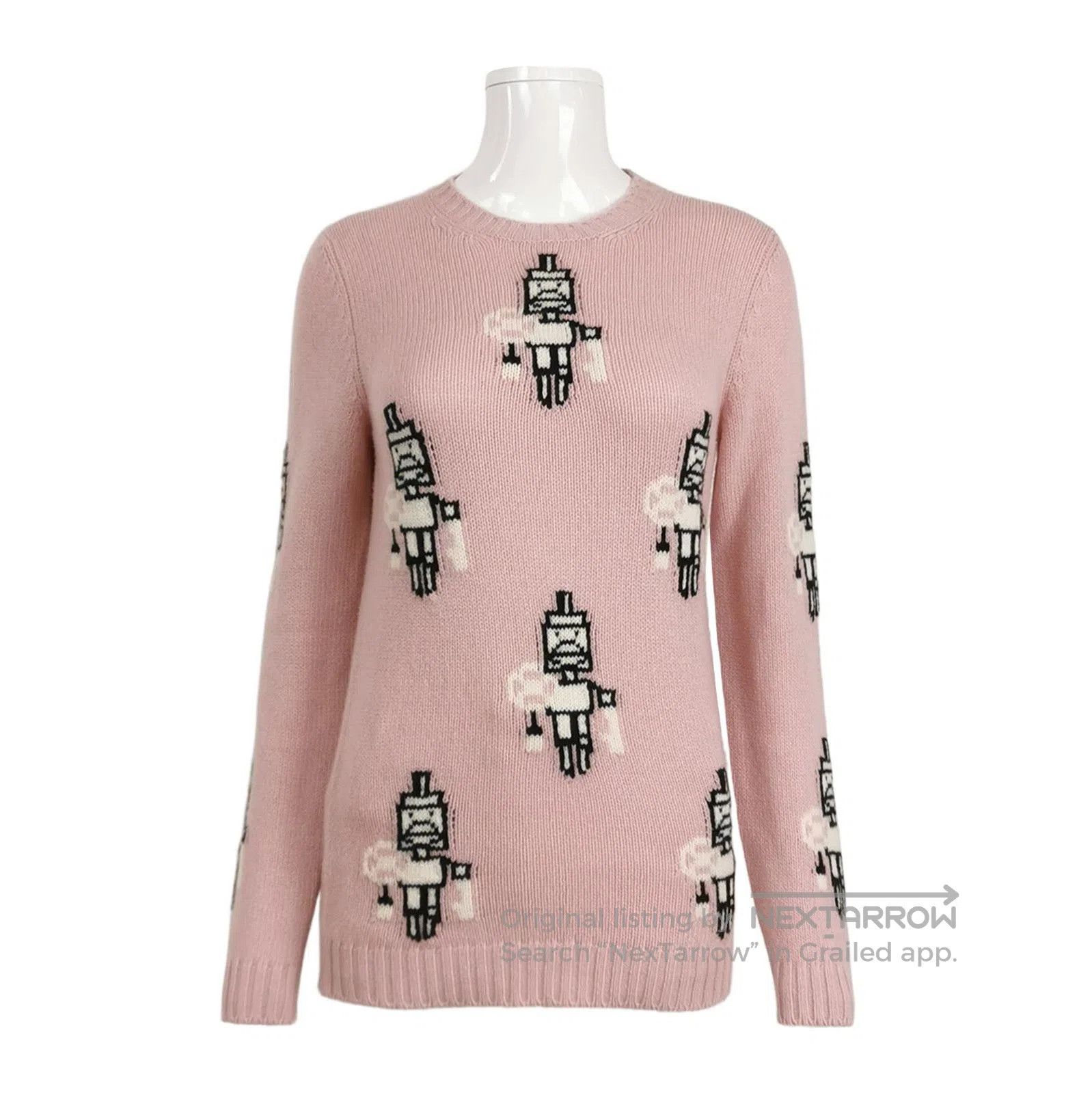 Prada Prada Wool Blend Robot Sweater in Pink . Size S / US 4 / IT 40 - 1 Thumbnail