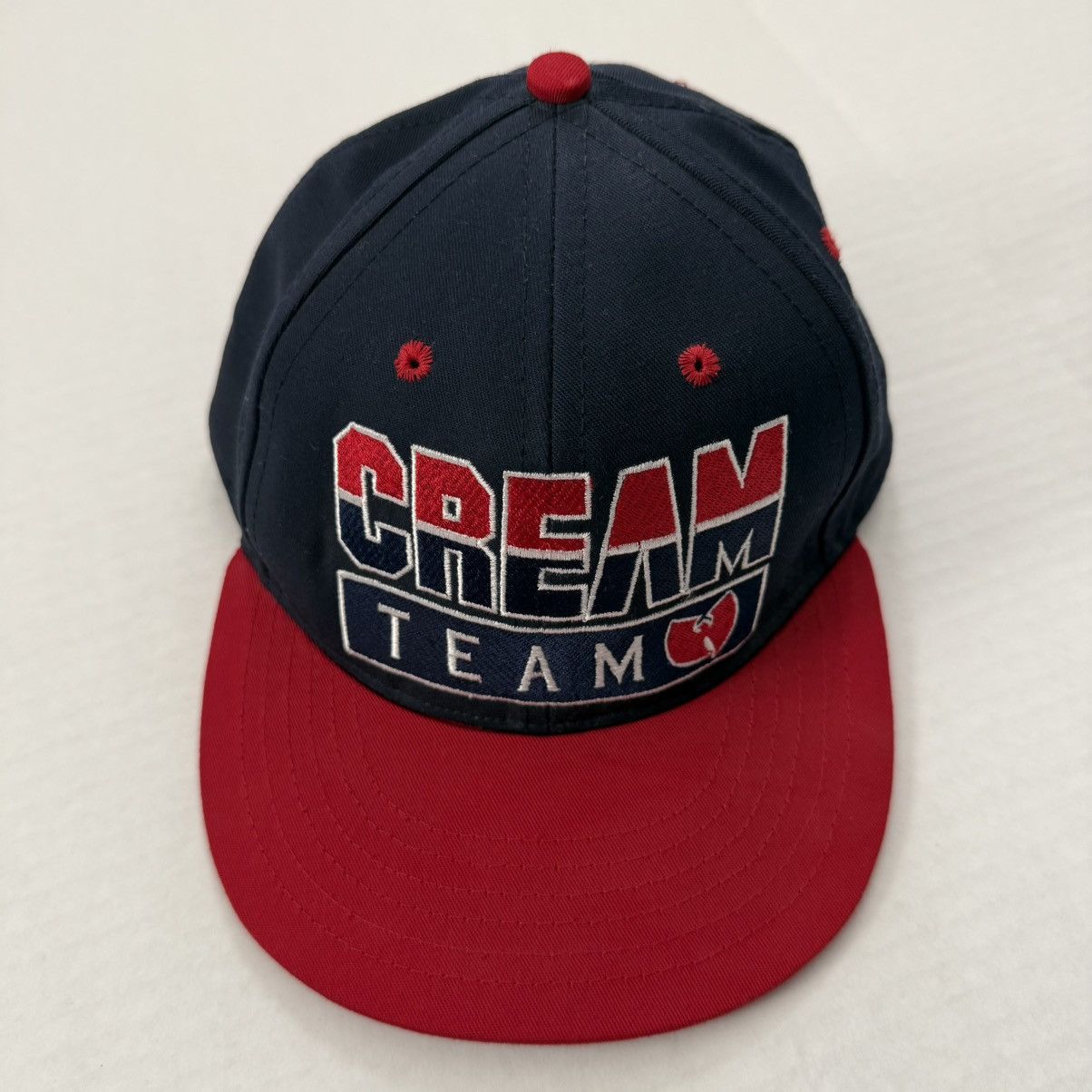 Wu-Tang Clan 🔴Wu-Tang Hat CREAM TEAM Rare Navy Red Raekwon Gza Rza Size ONE SIZE - 1 Thumbnail