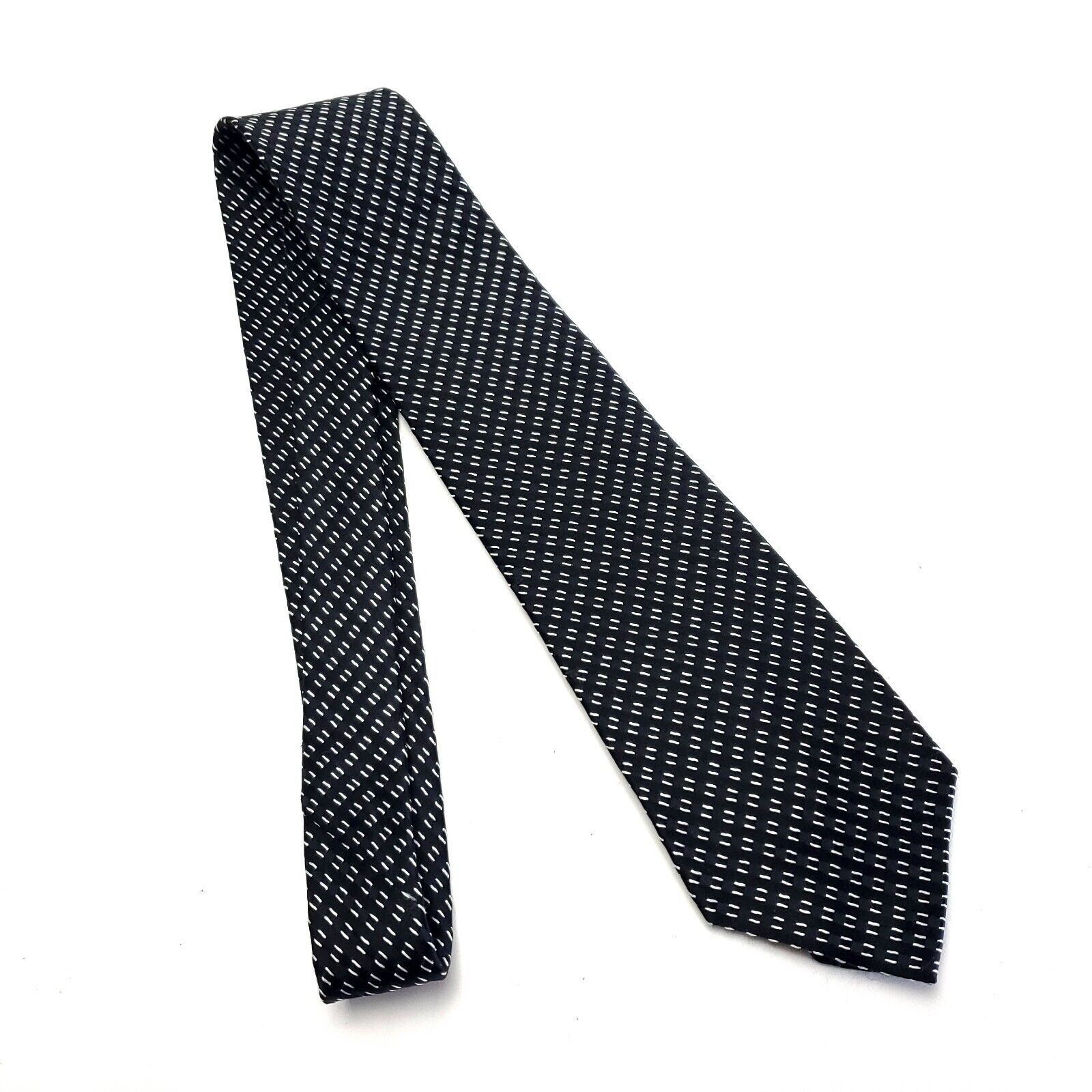 Michael Kors Michael Kors Black Check Woven Silk Tie Size ONE SIZE - 6 Thumbnail