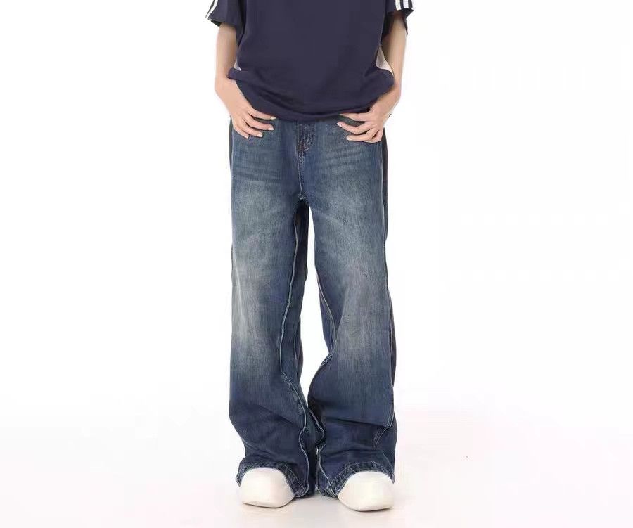 Japanese Brand × Jean Street washed distressed loose wide leg jeans Size US 30 / EU 46 - 4 Thumbnail