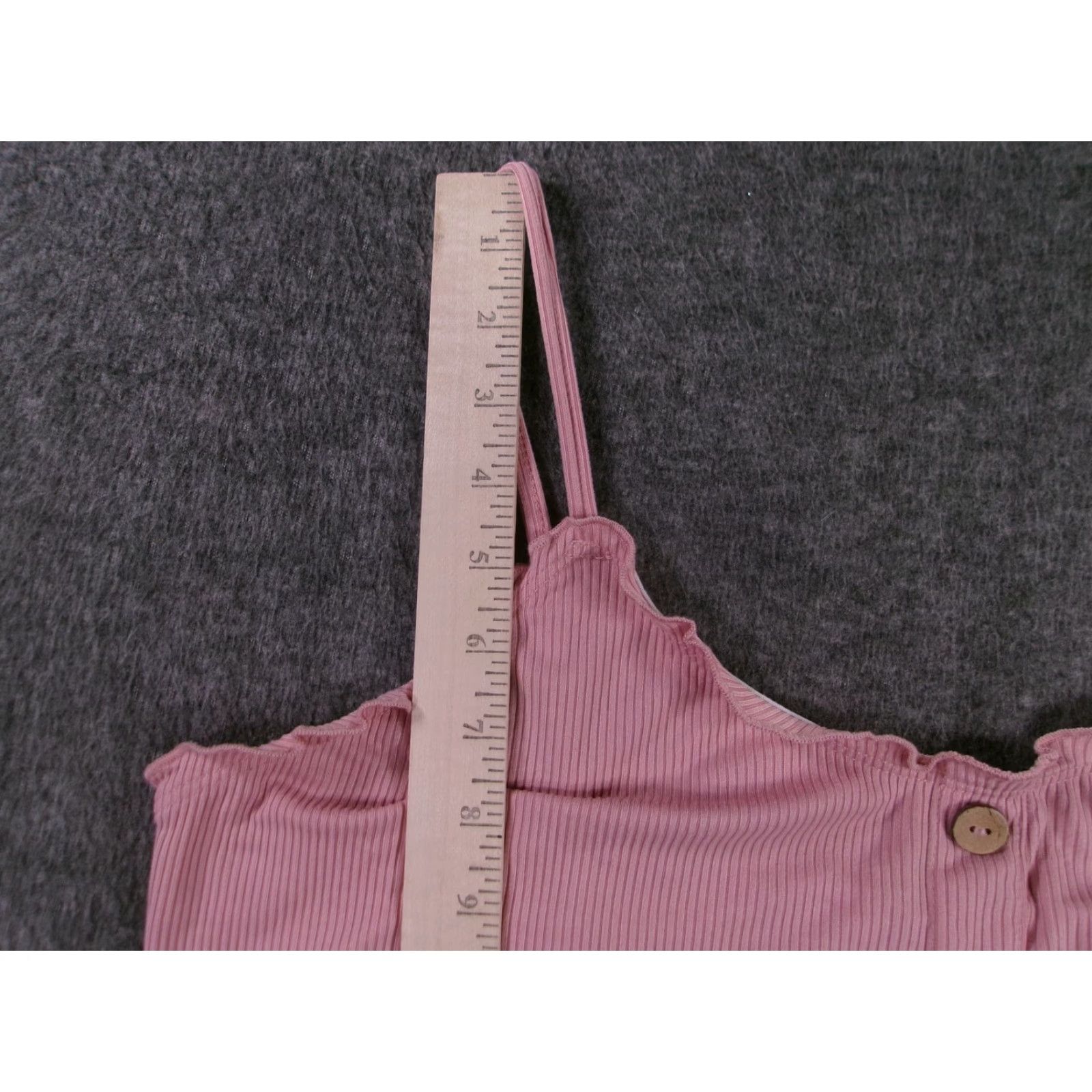 Vintage No Boundaries Camisole Tank Womens 2XL Pink Ribbed Button Front Spaghetti Straps Scoop Neck Sleeveless Shirt Size XXL / US 16-18 / IT 52-54 - 4 Thumbnail